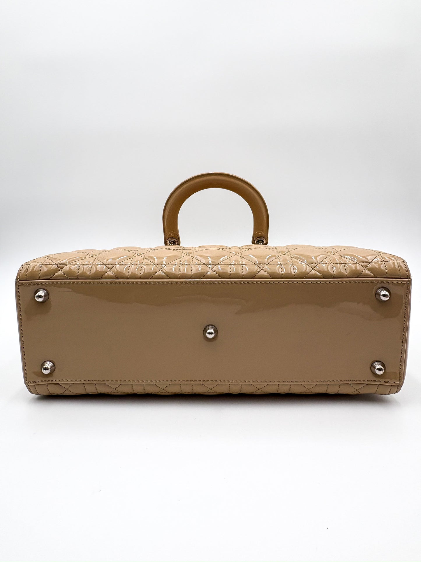 Lady Dior Biege Patent Large Bag