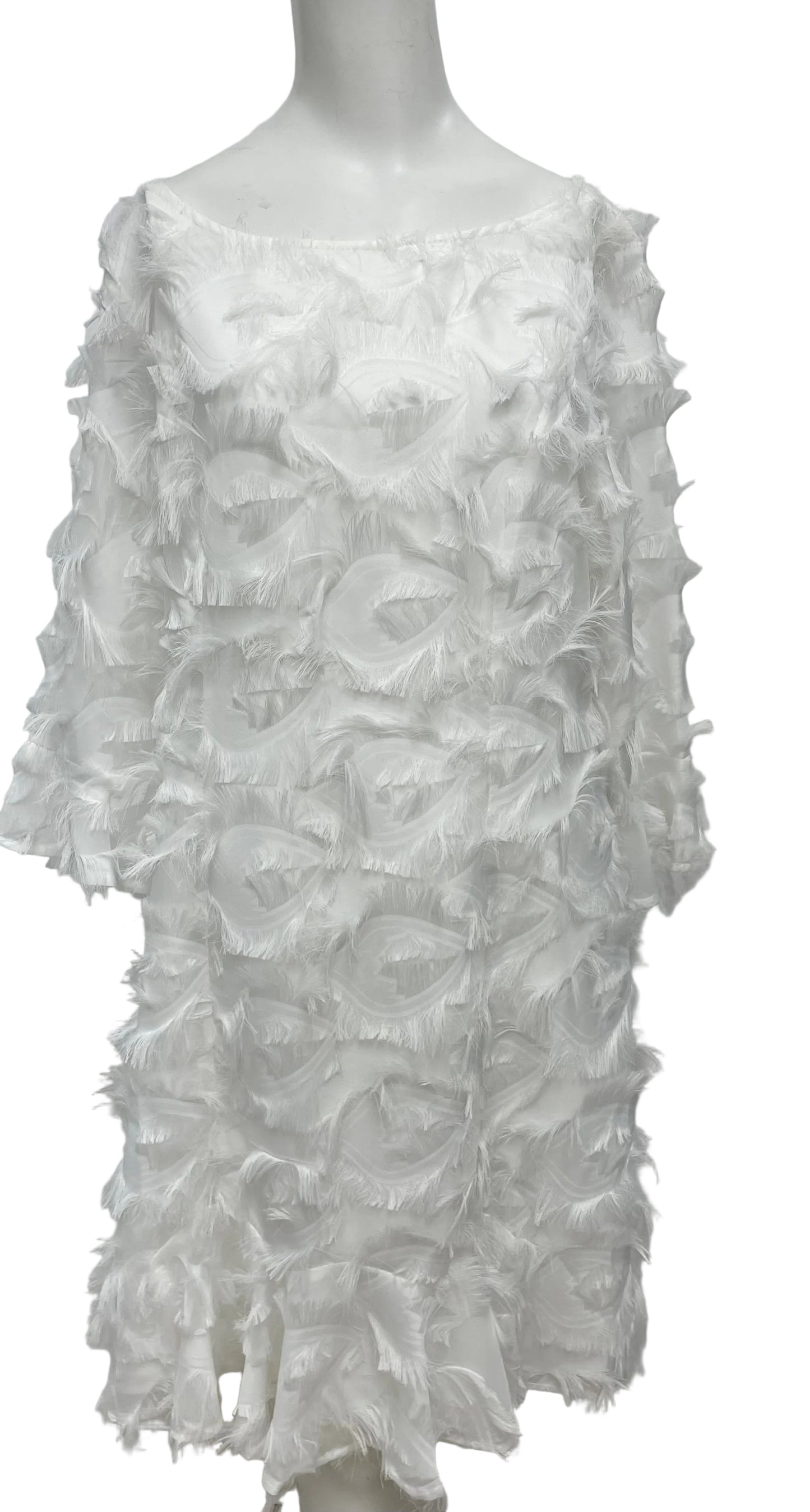 Laffaire White Ruffle Dress Size L