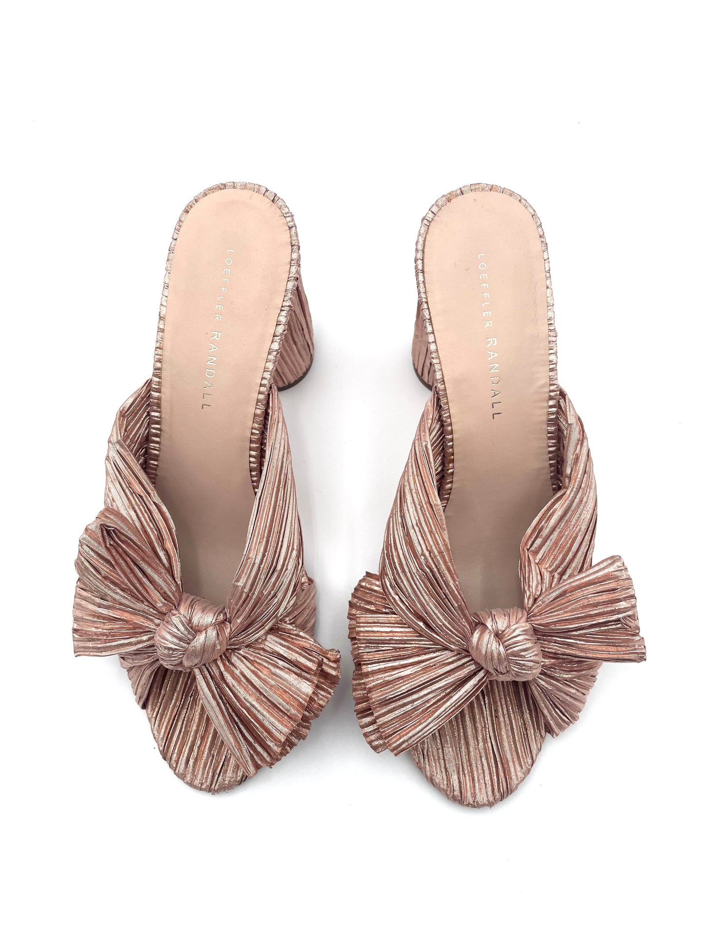 Leoffler Randall Rosegold Bow Mule Size 8.5