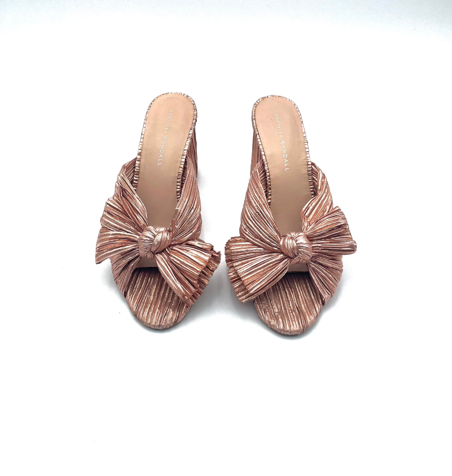 Leoffler Randall Rosegold Bow Mule Size 8.5