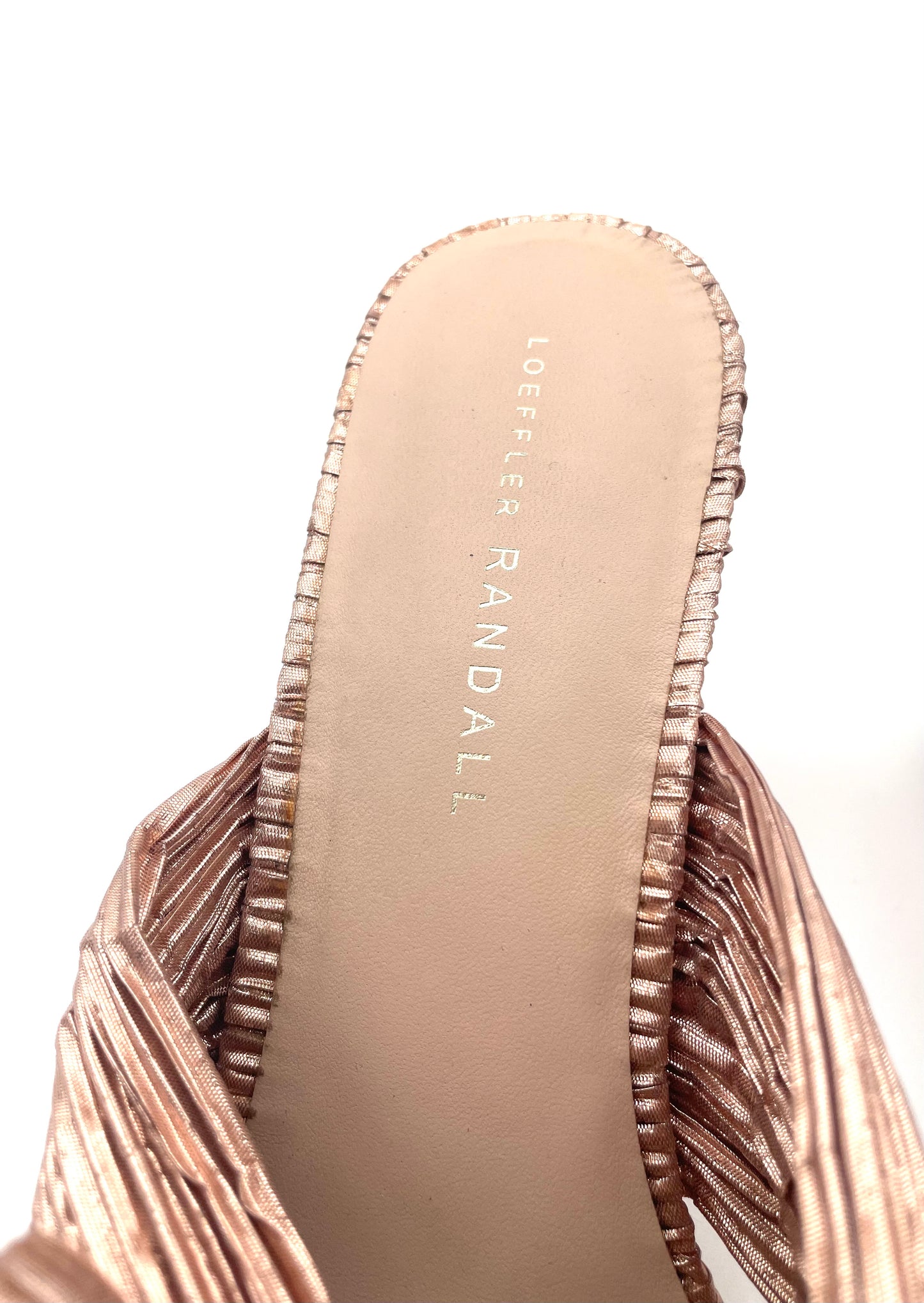 Leoffler Randall Rosegold Bow Mule Size 8.5