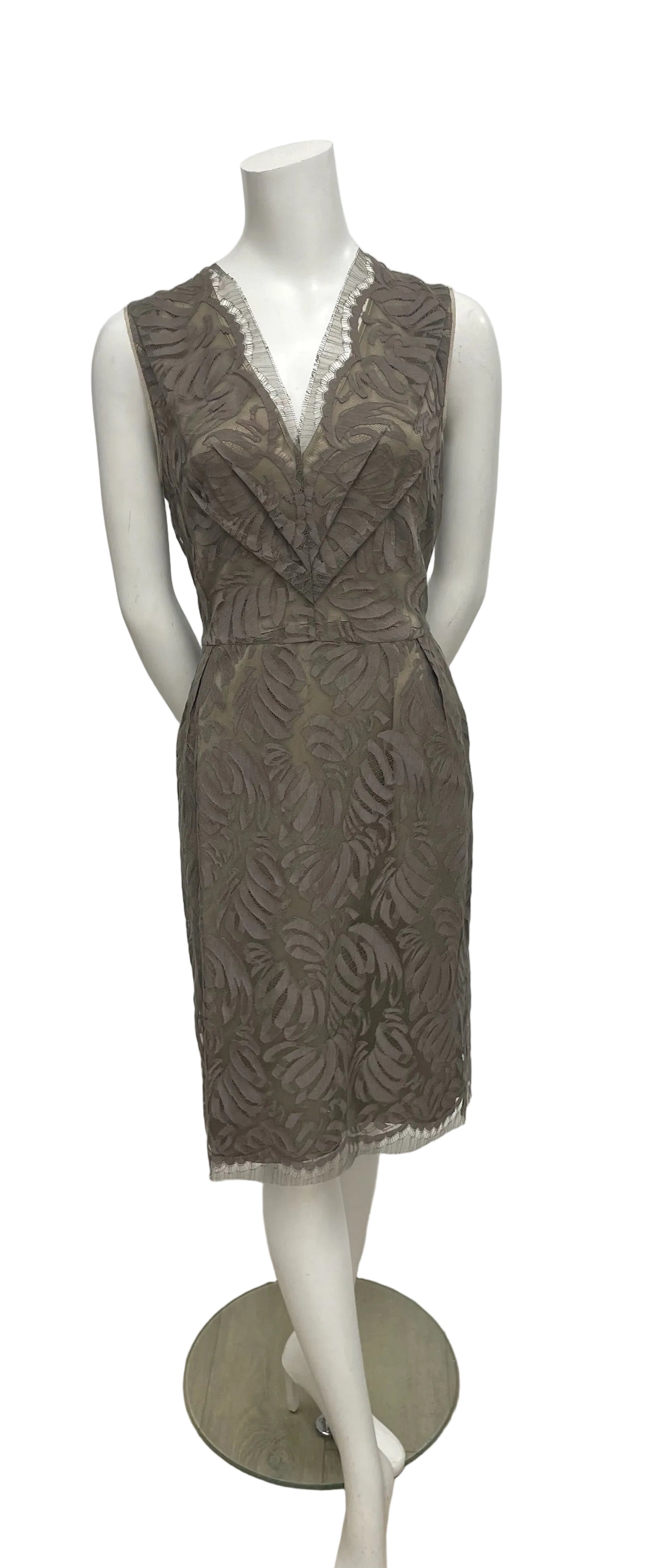 Lida Baday Grey Sheath Dress Size 10
