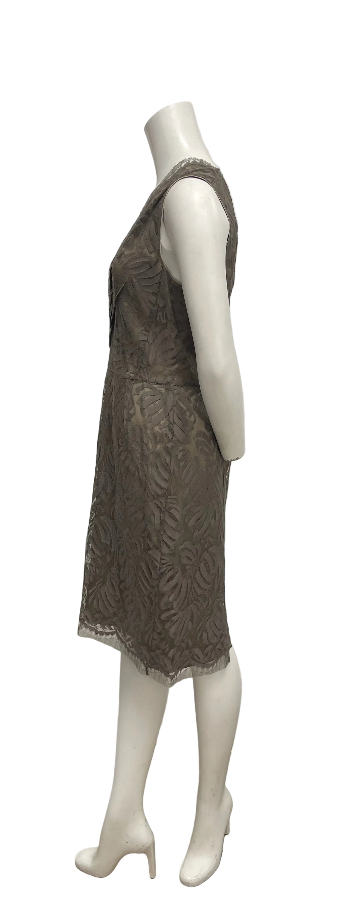 Lida Baday Grey Sheath Dress Size 10