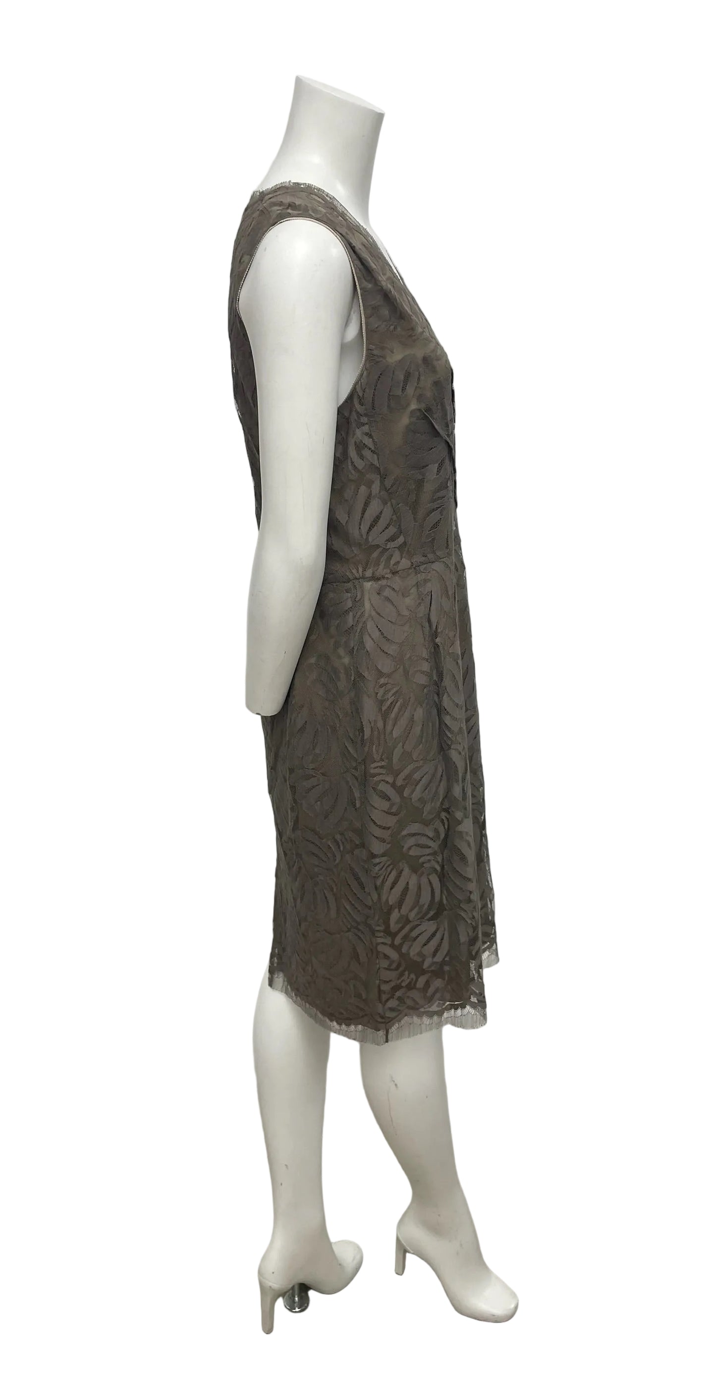 Lida Baday Grey Sheath Dress Size 10