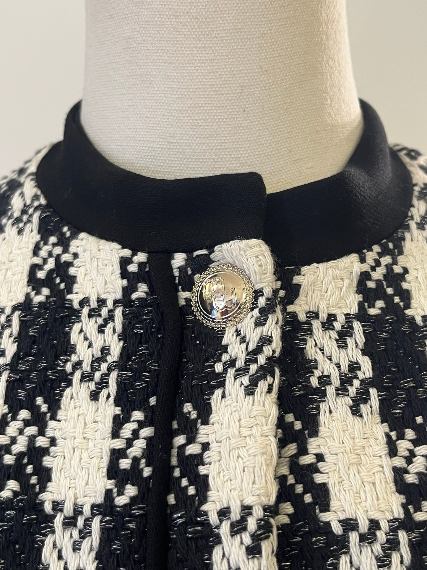 Maje Houndstooth Vicky Tweed Jacket Size 36