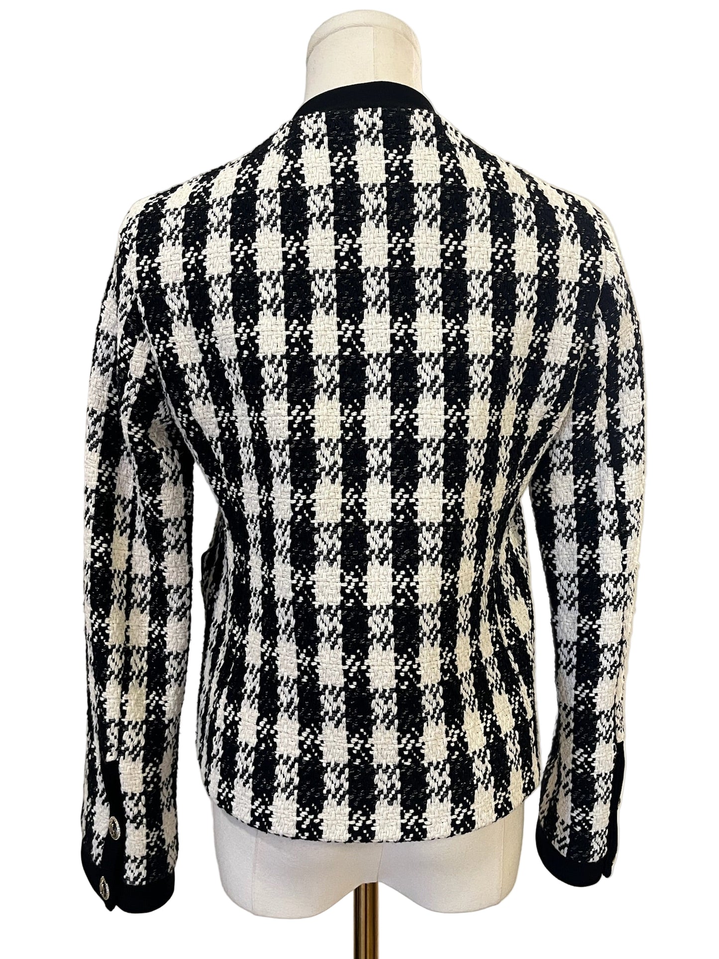 Maje Houndstooth Vicky Tweed Jacket Size 36