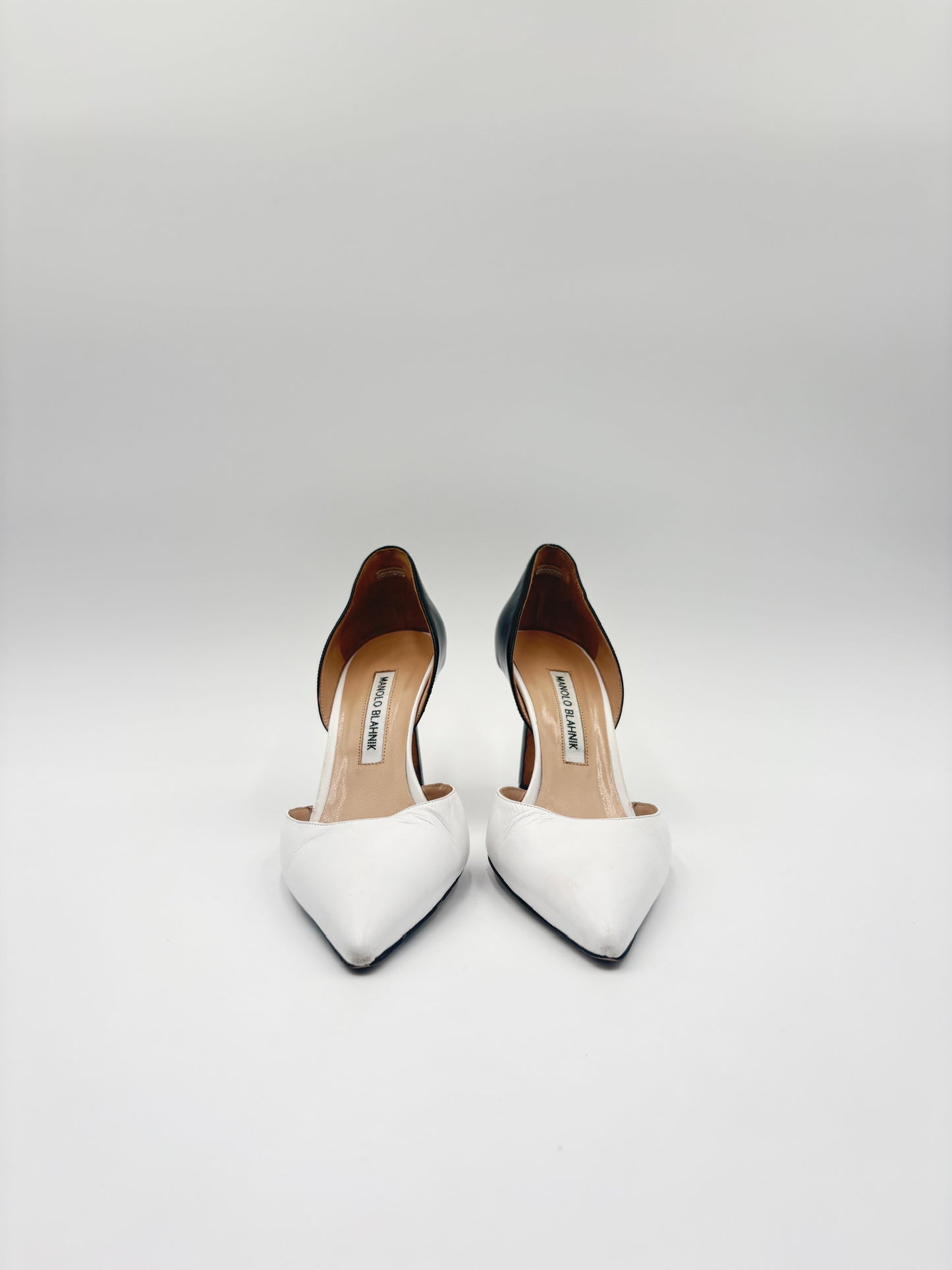 Manolo Blahnik B/W Pointed Toe Pumps Size 38