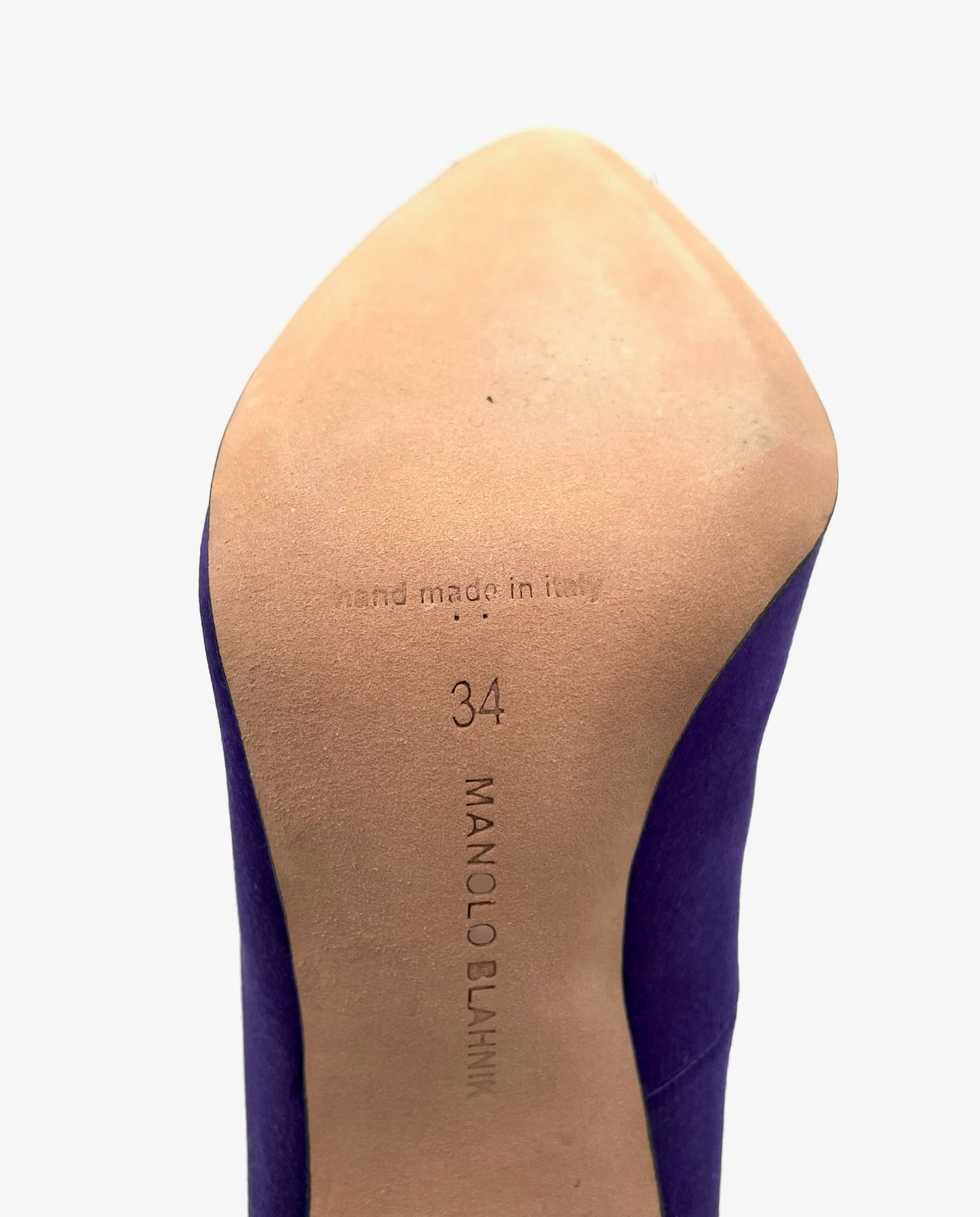 Manolo Blahnik Purple Hangisi Satin Pumps Size 34