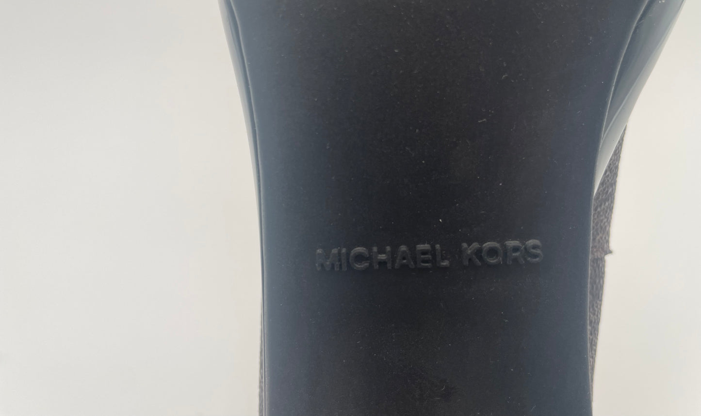 Michael Kors Monogram Platform KeKe Extreme Ankle Strap Heels Size 5