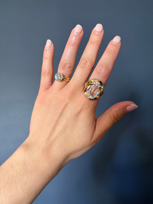 Mid-Century Cocktail Ring Size 6.5