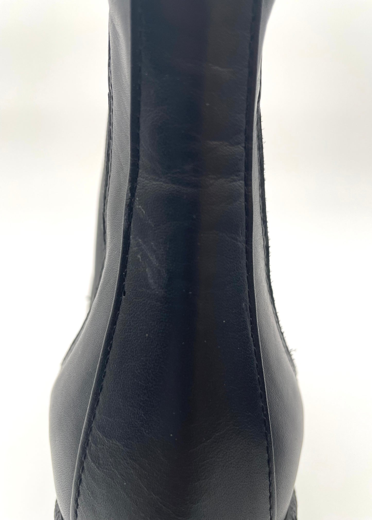Mimosa Black Leather Platform Boots Size 38