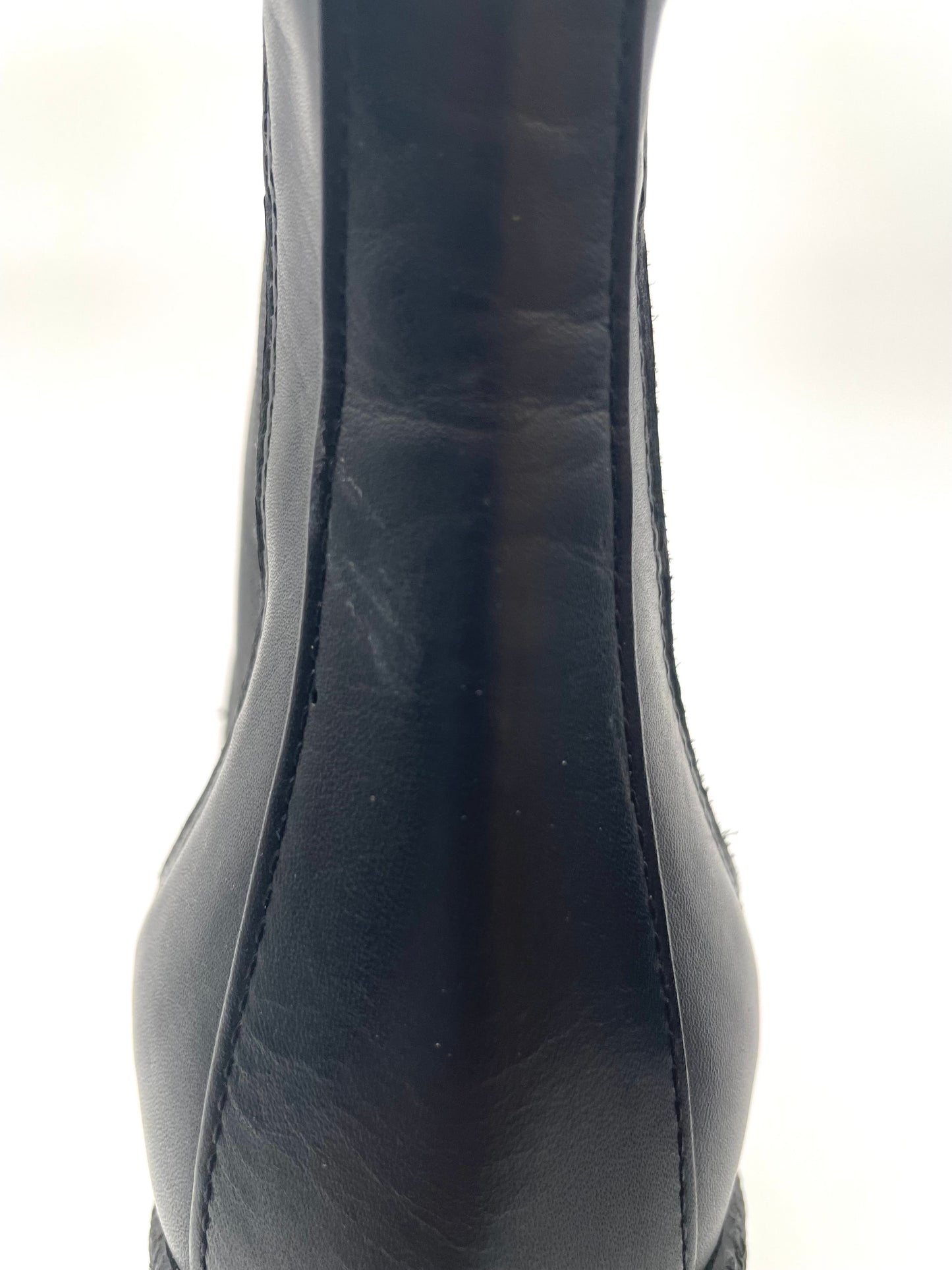 Mimosa Black Leather Platform Boots Size 38