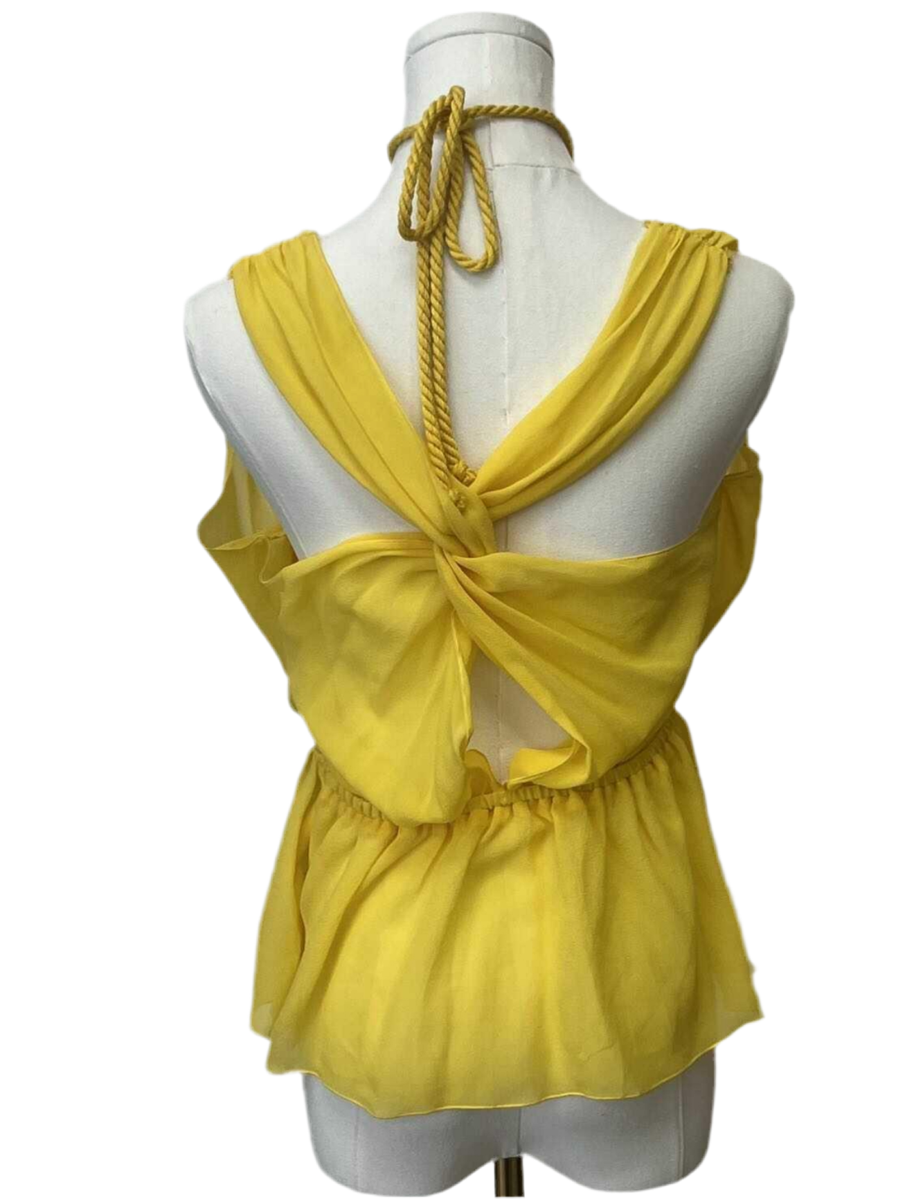 Missioni Yellow Silk Blouse Size 40 US 6