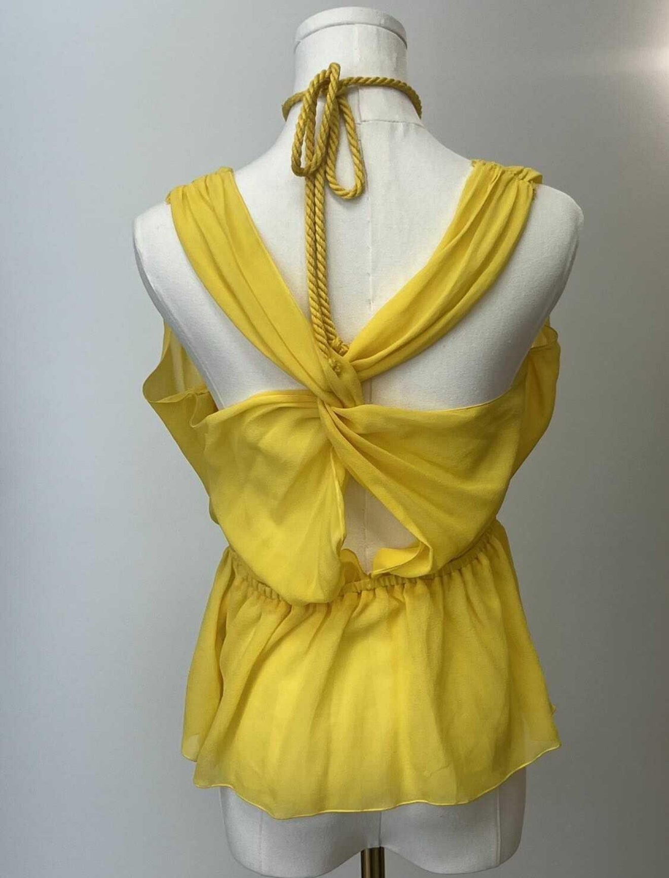 Missioni Yellow Silk Blouse Size 40 US 6