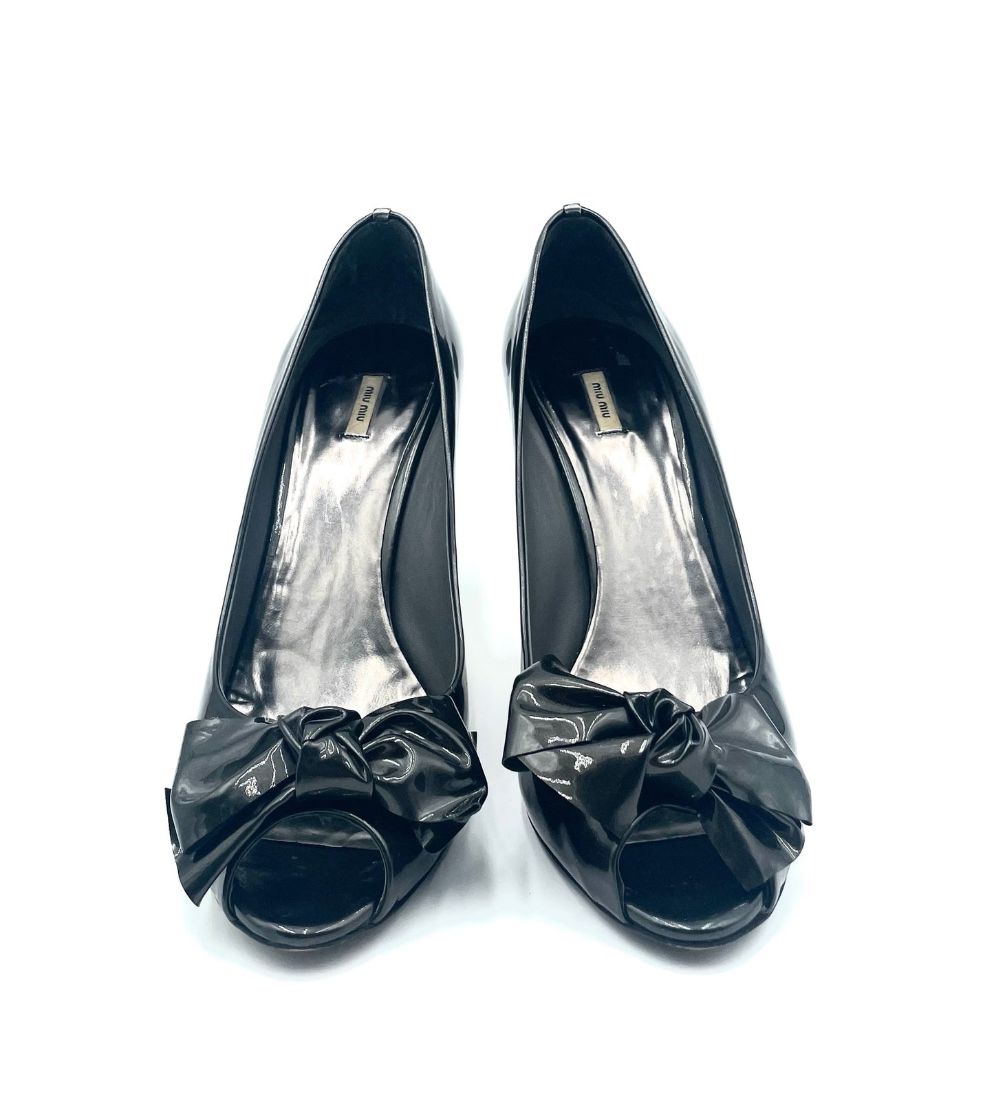 Miu Miu Black Patent Bow Pumps Size 39