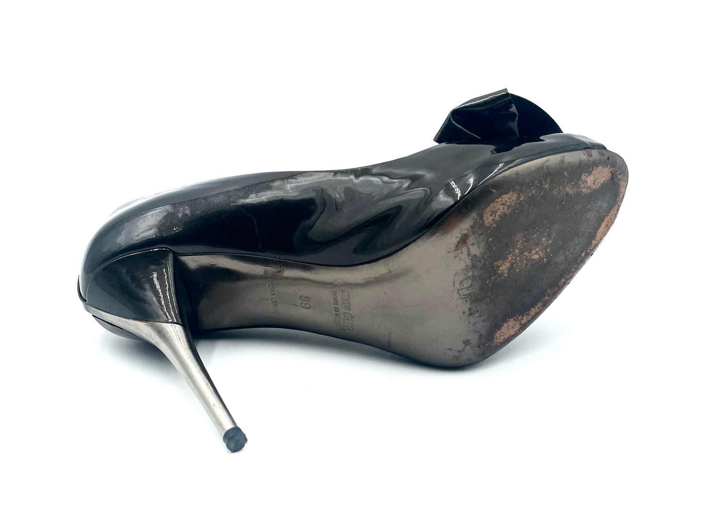 Miu Miu Black Patent Bow Pumps Size 39