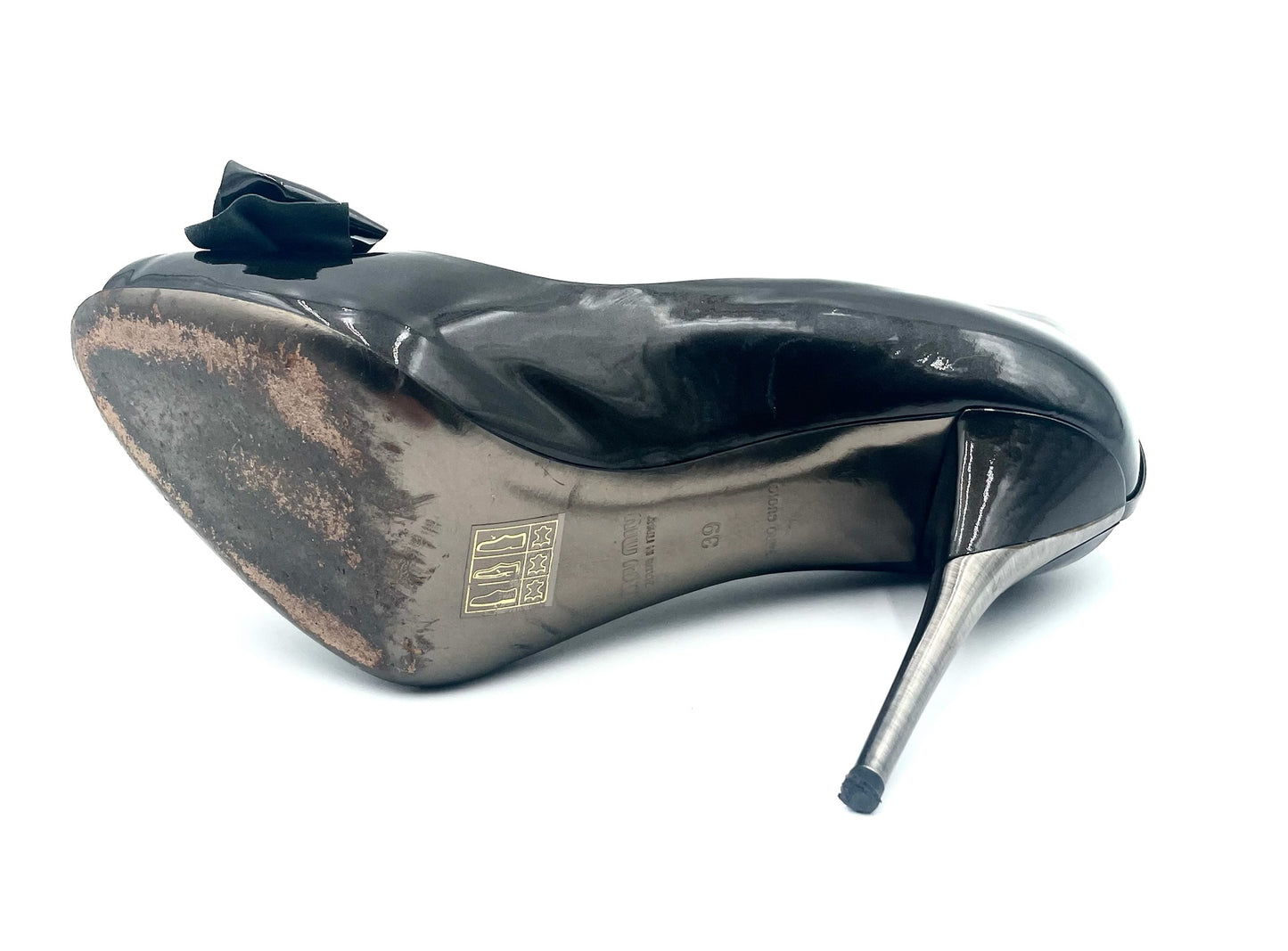 Miu Miu Black Patent Bow Pumps Size 39