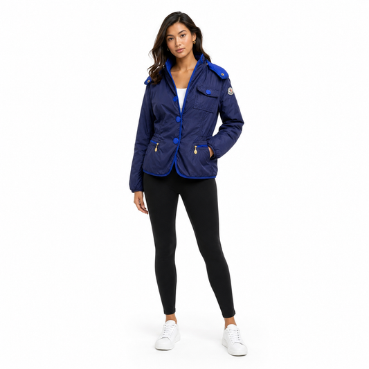 Moncler Maryse Navy Button Up Jacket Size 2