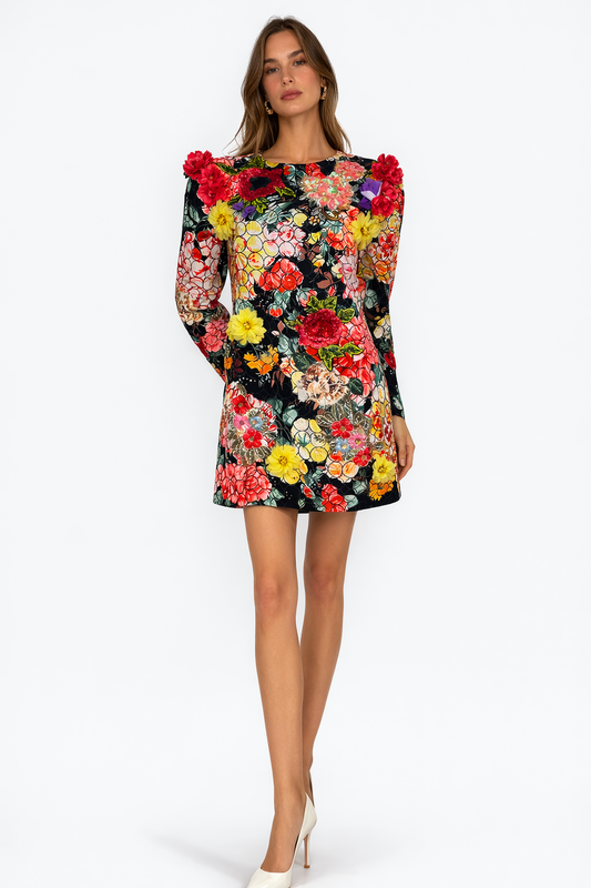 Moonaa Liisaa Multi Color Floral Dress Size XL