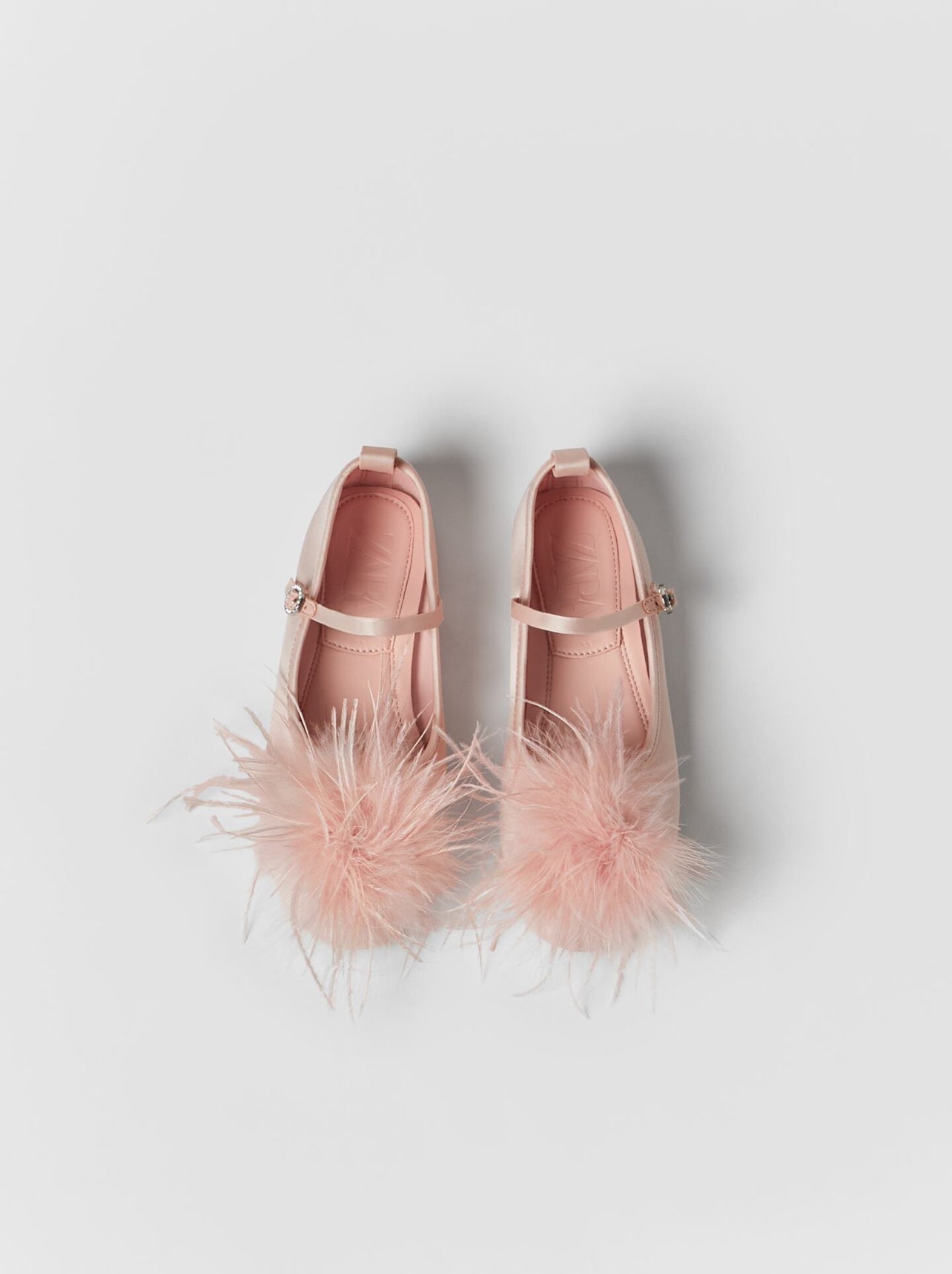 Pink Feather Ballet Flats Size 3 Girls ( Rental Online)