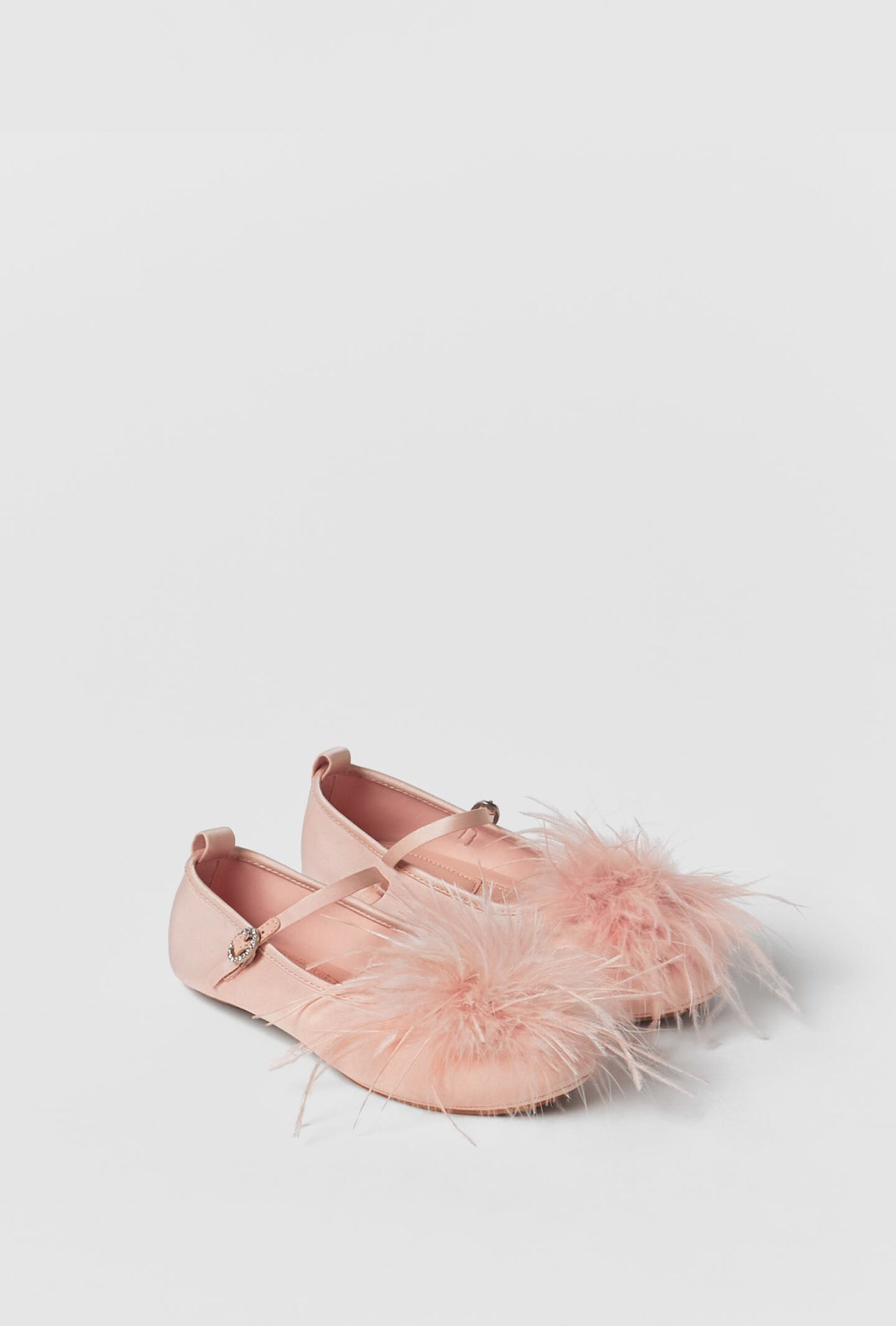 Pink Feather Ballet Flats Size 3 Girls ( Rental Online)