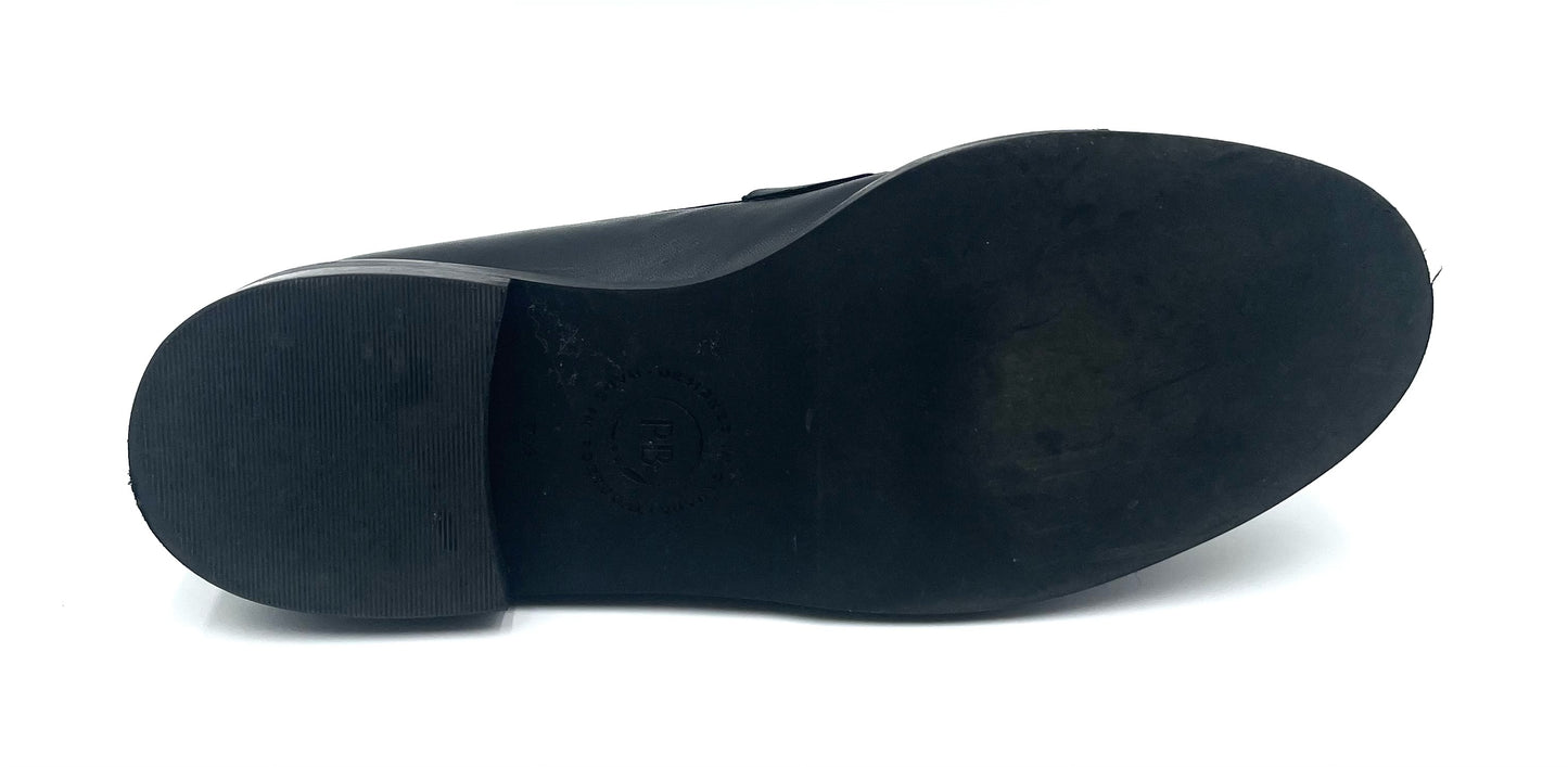 Poppy Barley Black Leather Loafers Size 7.5