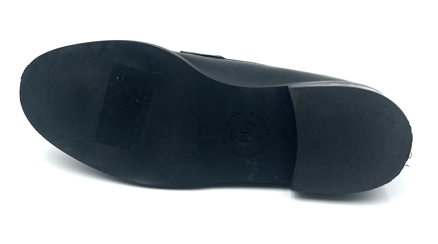 Poppy Barley Black Leather Loafers Size 7.5