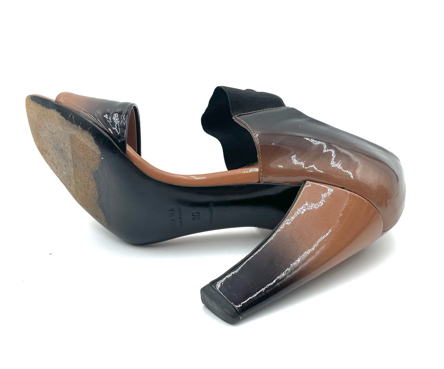 Prada Brown & Black Ombre Sandals Size 36