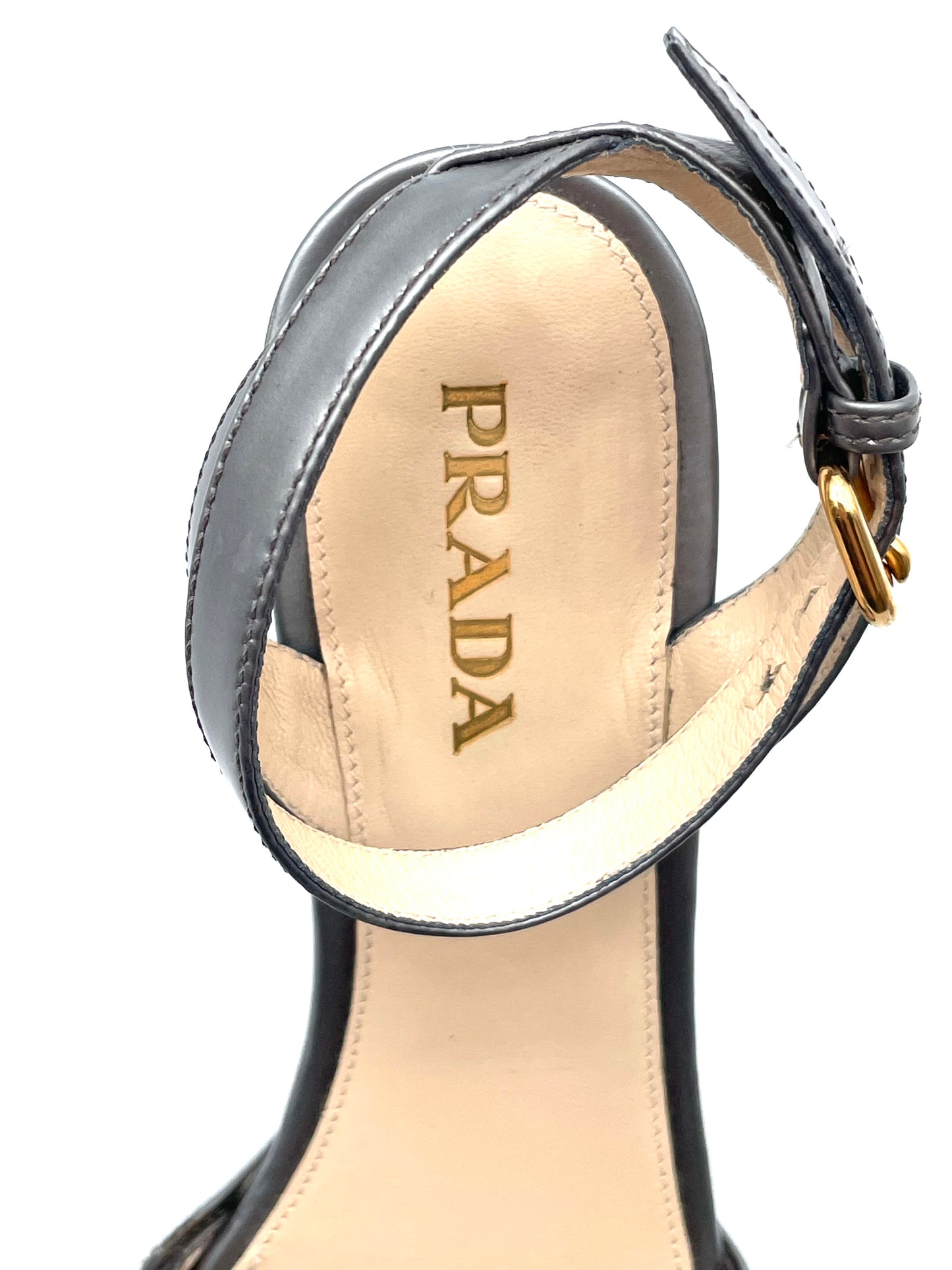 Prada Silver Wedge Sandals Size 38
