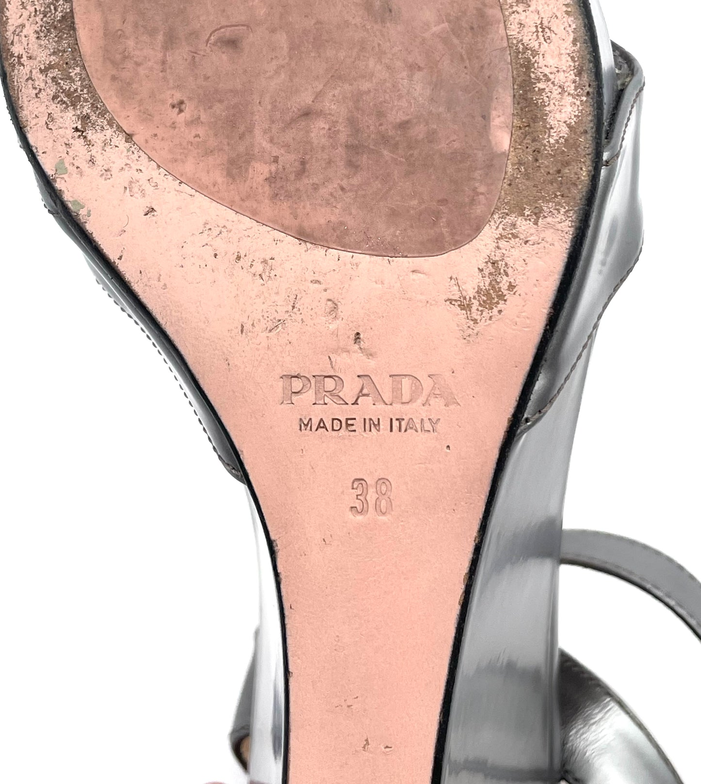 Prada Silver Wedge Sandals Size 38