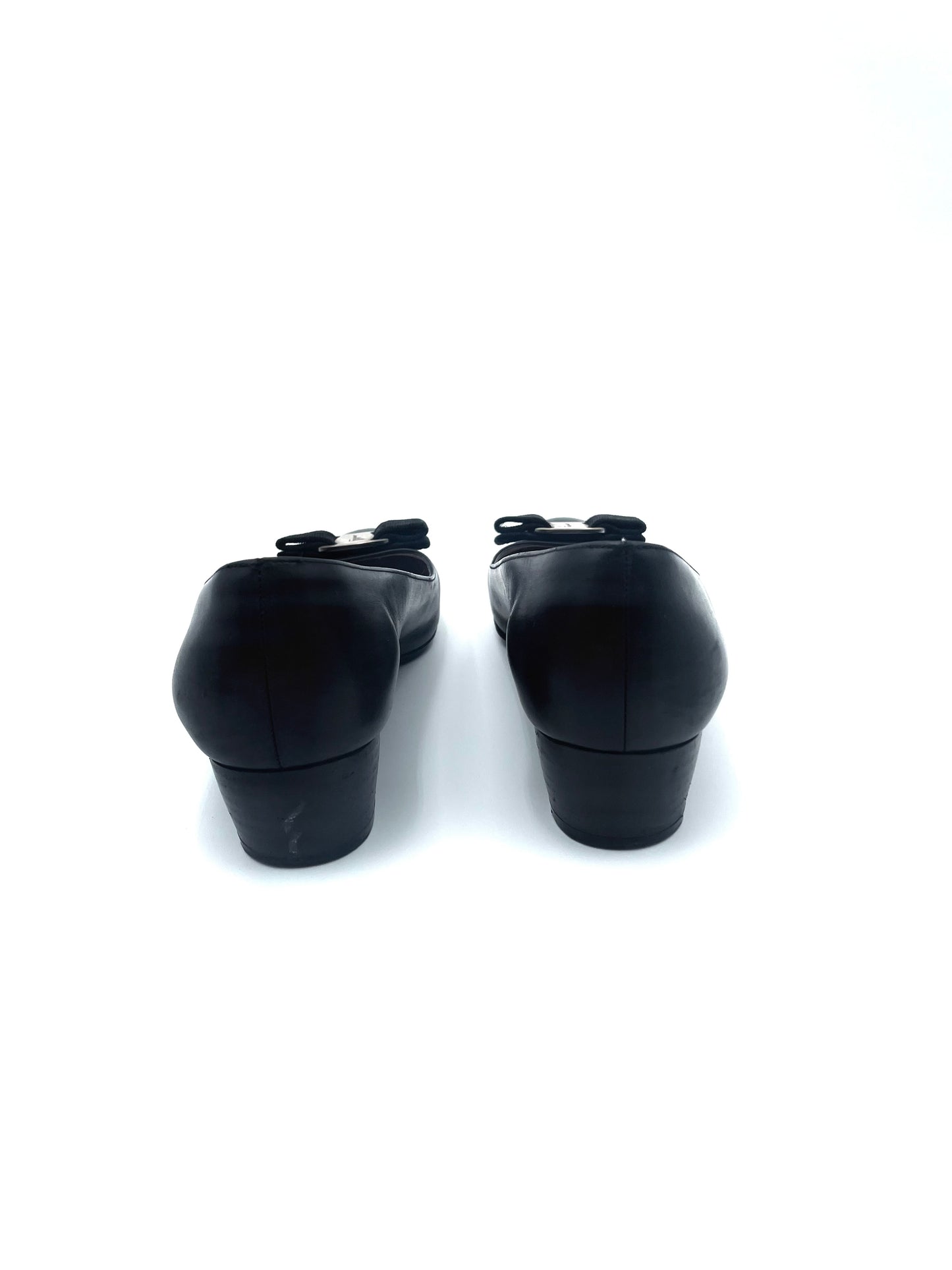Salvatore Ferragamo Black Bow Pump Size 7.5