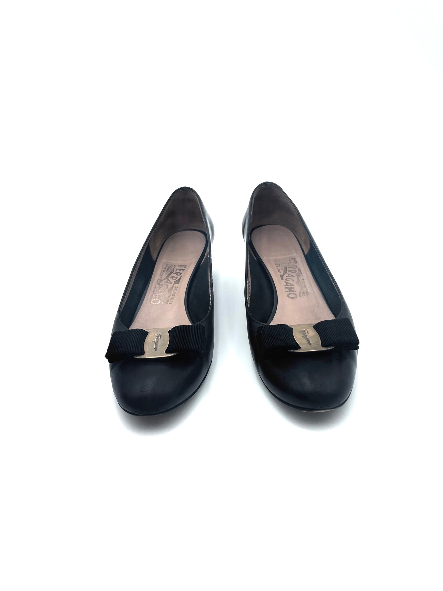 Salvatore Ferragamo Black Bow Pump Size 7.5