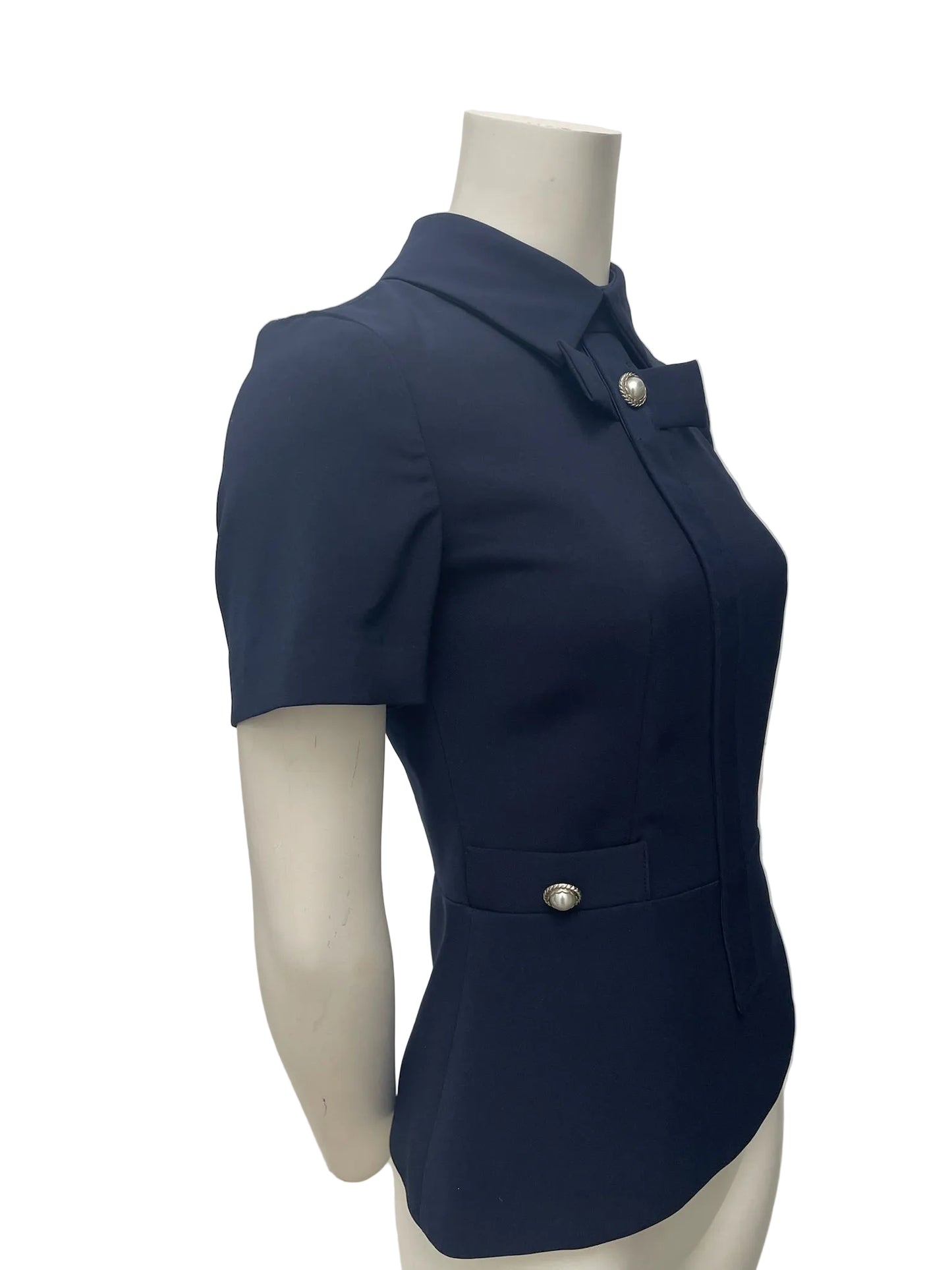 Sandra Angelozzi Navy Blouse Size 30
