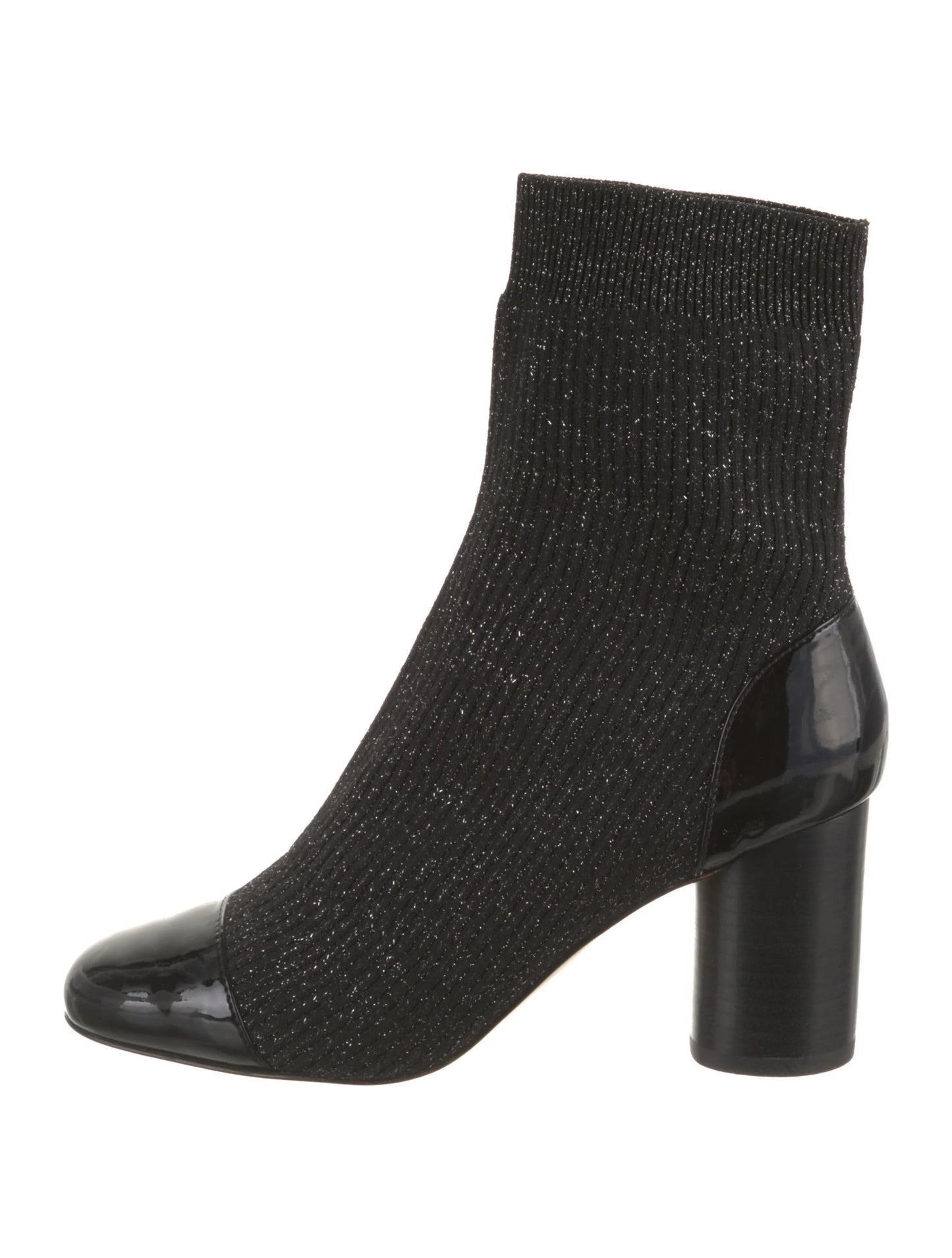 Sandro Captoe Glitter Black Sock Booties Size 39