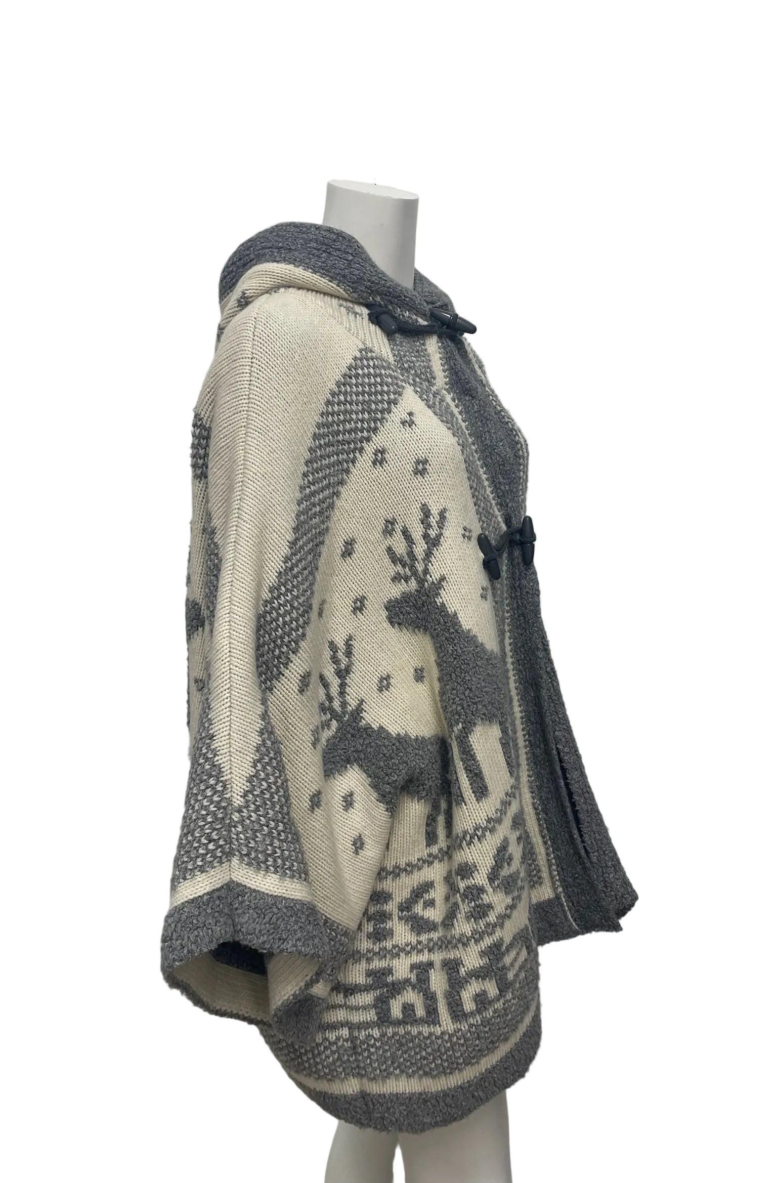 See By Chloe Grey Reindeer Hooded Sweater Size M