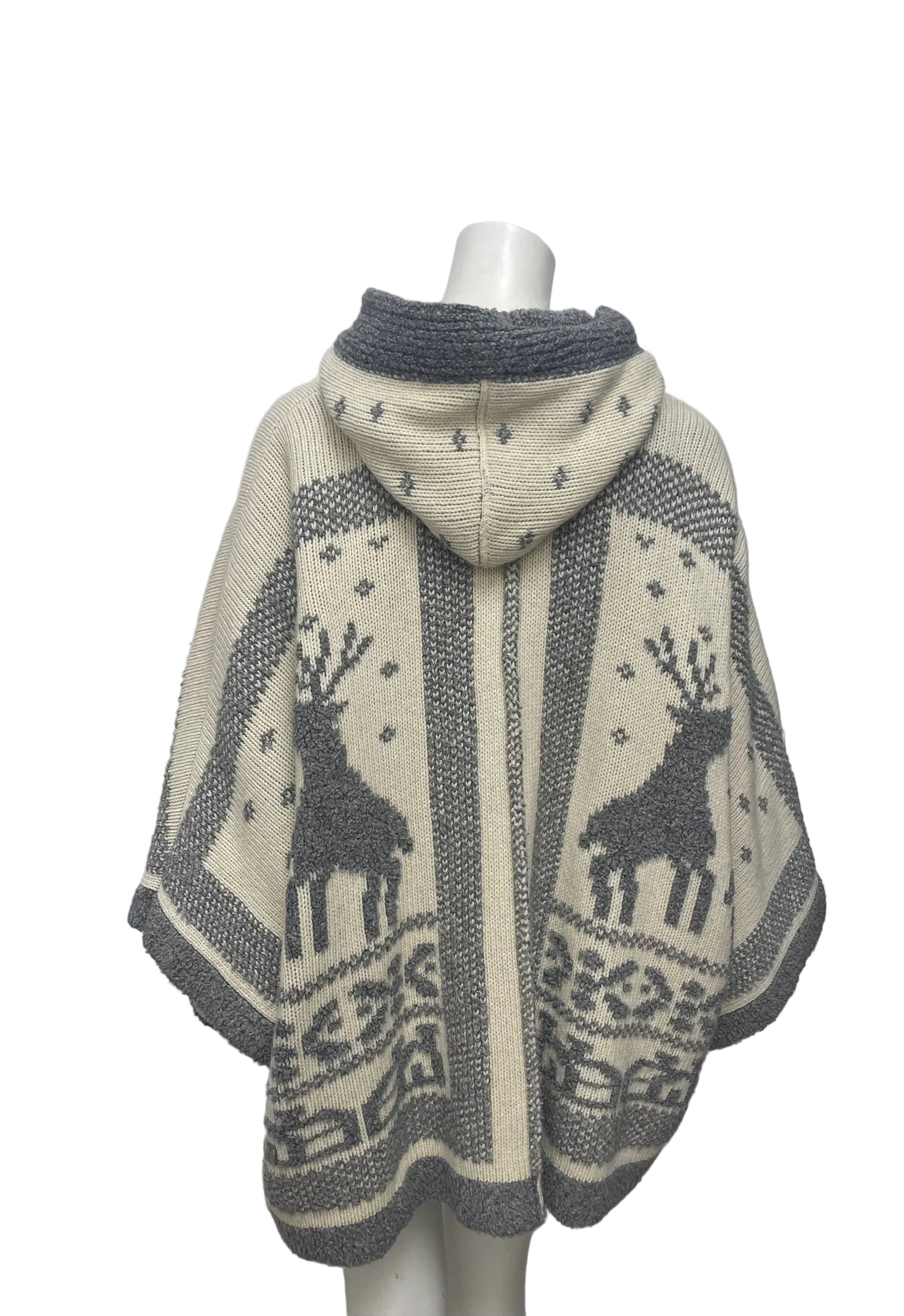 See By Chloe Grey Reindeer Hooded Sweater Size M