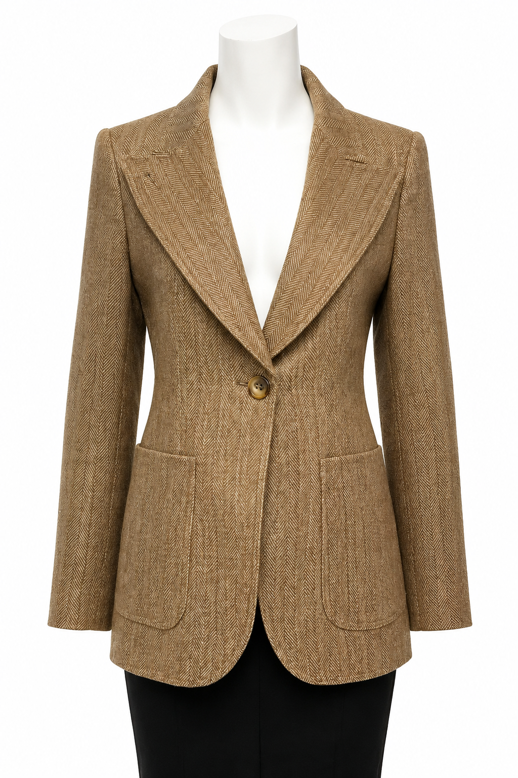 Smythe Brown Herringbone Blazer Size 4