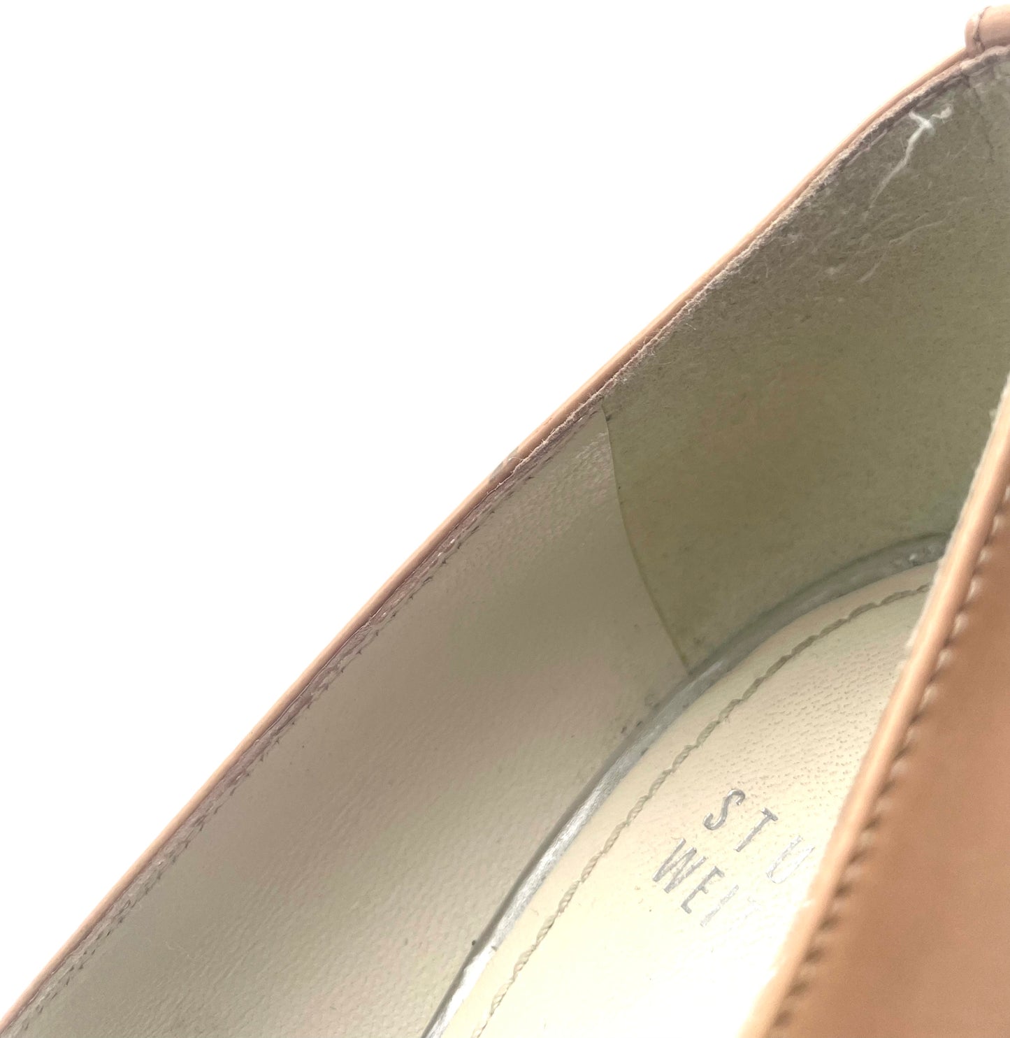 Stuart Weitzman Round Toe Nude Patent Leather Pumps Size 7