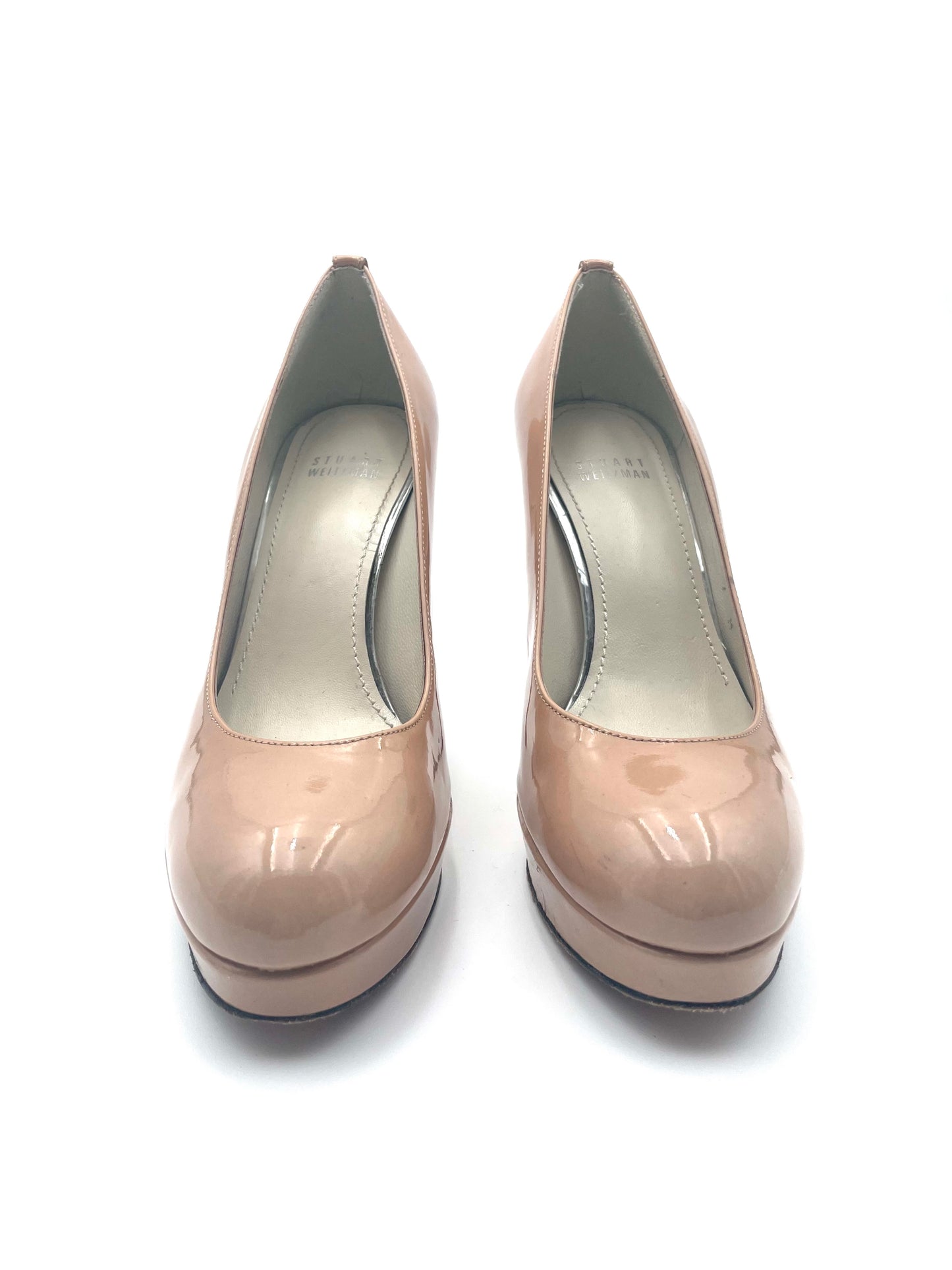 Stuart Weitzman Round Toe Nude Patent Leather Pumps Size 7