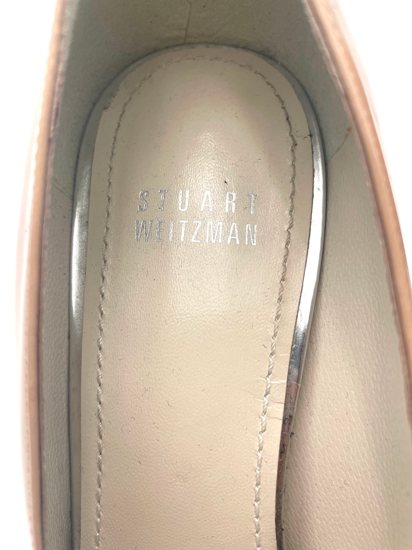 Stuart Weitzman Round Toe Nude Patent Leather Pumps Size 7
