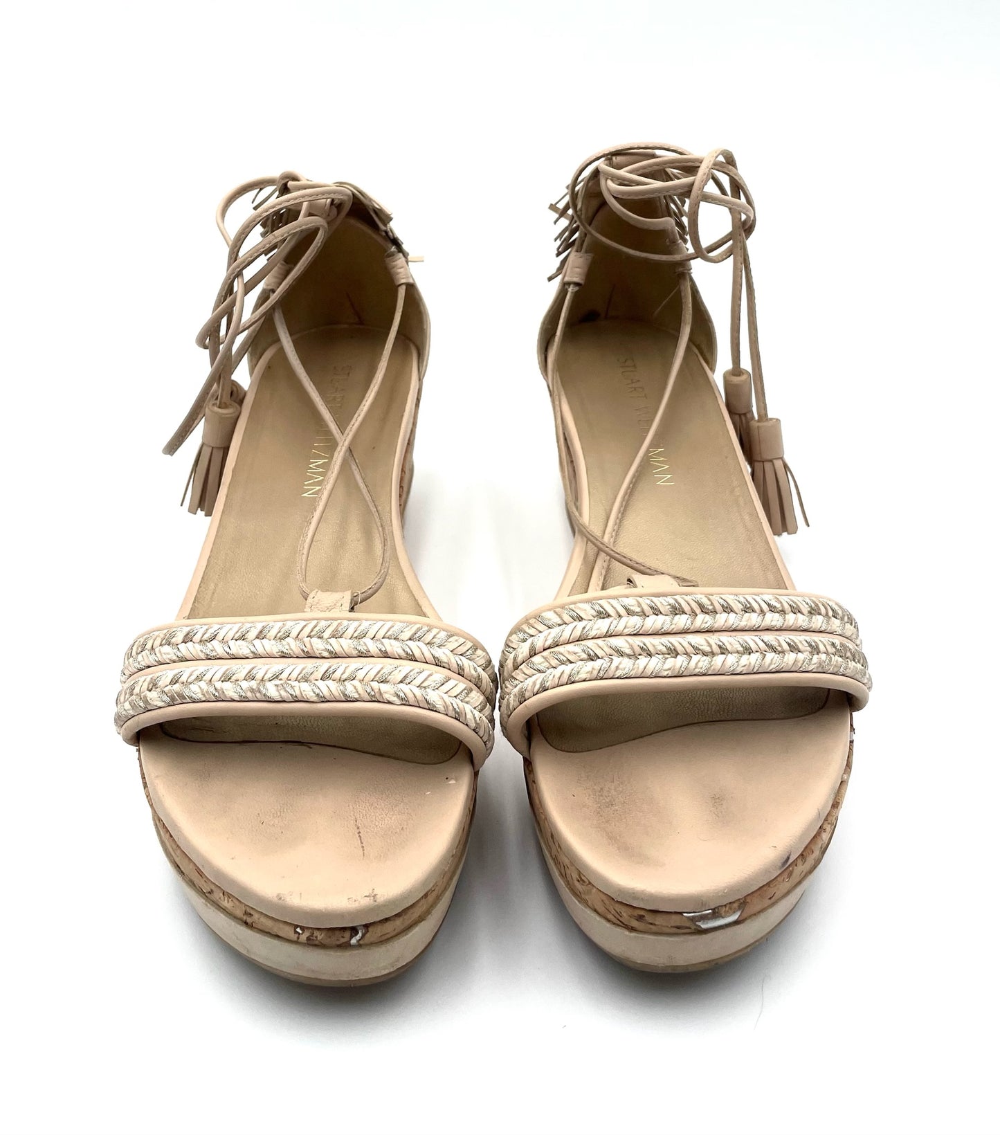 Stuart Weitzmann Biege Espadrille Wedge Sandals Size 6.5