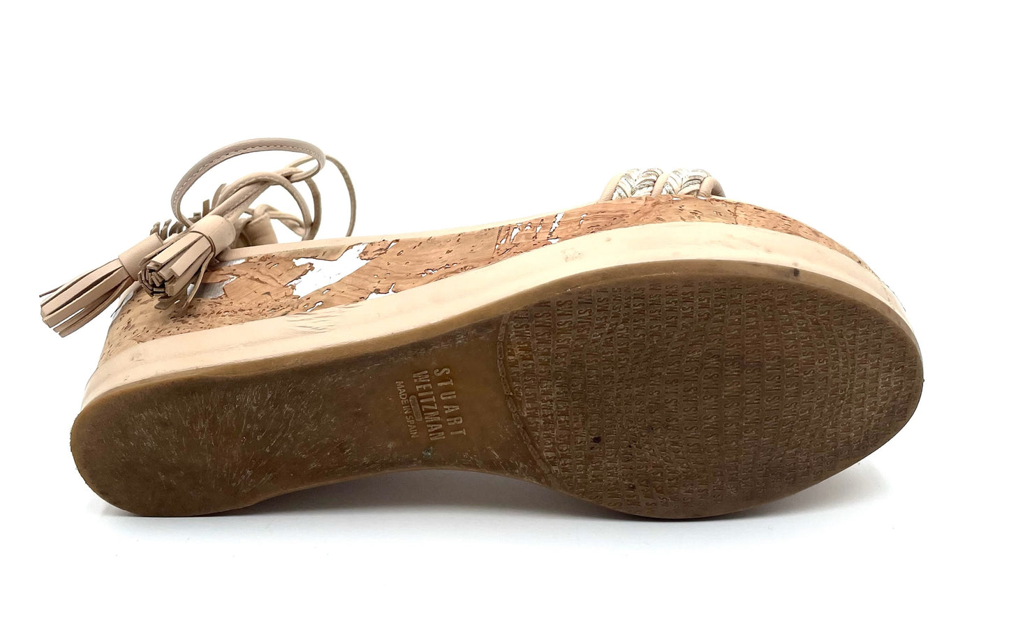 Stuart Weitzmann Biege Espadrille Wedge Sandals Size 6.5