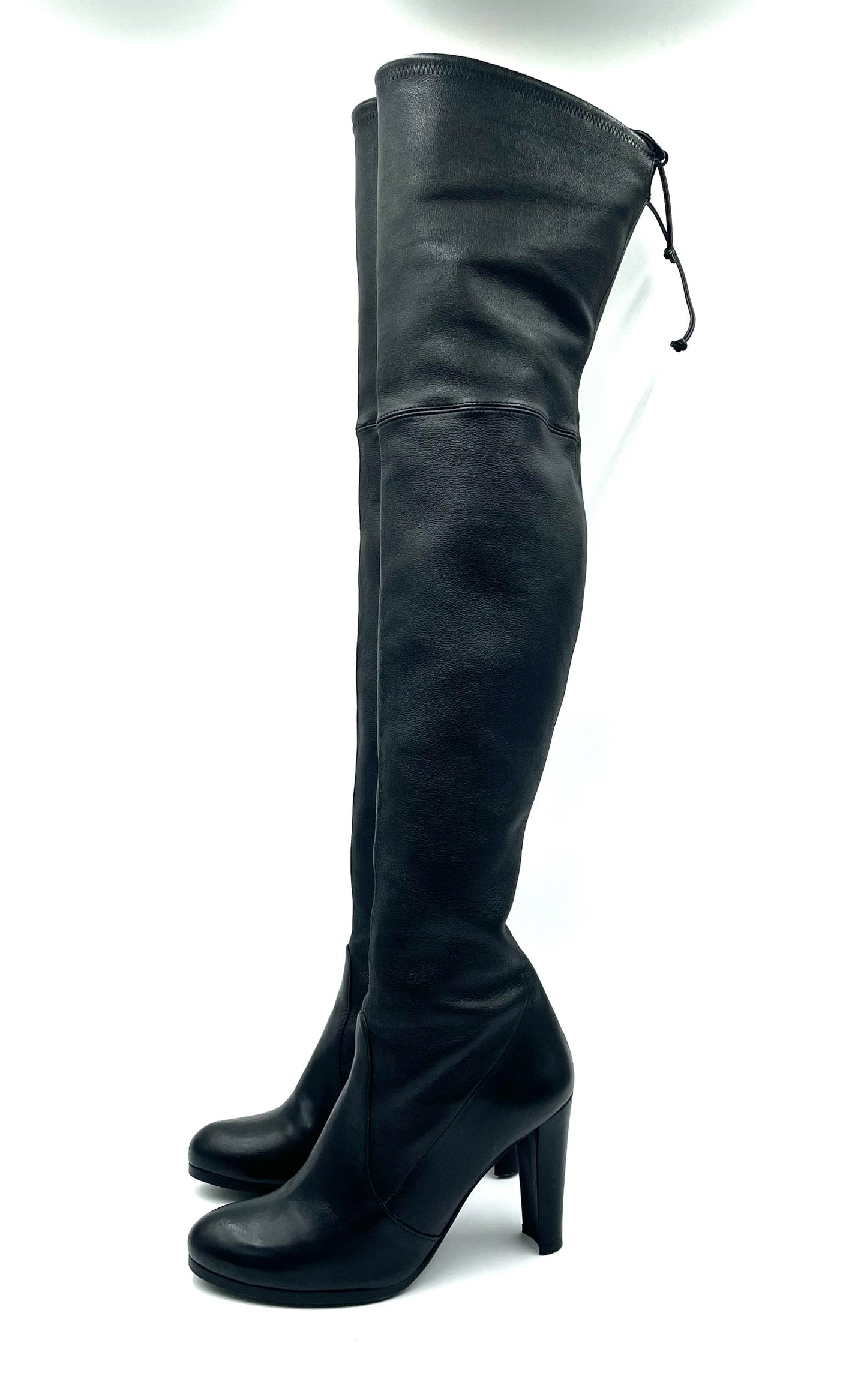 Stuart Weitzmann Black Leather Highland Knee High Boots Size 7.5