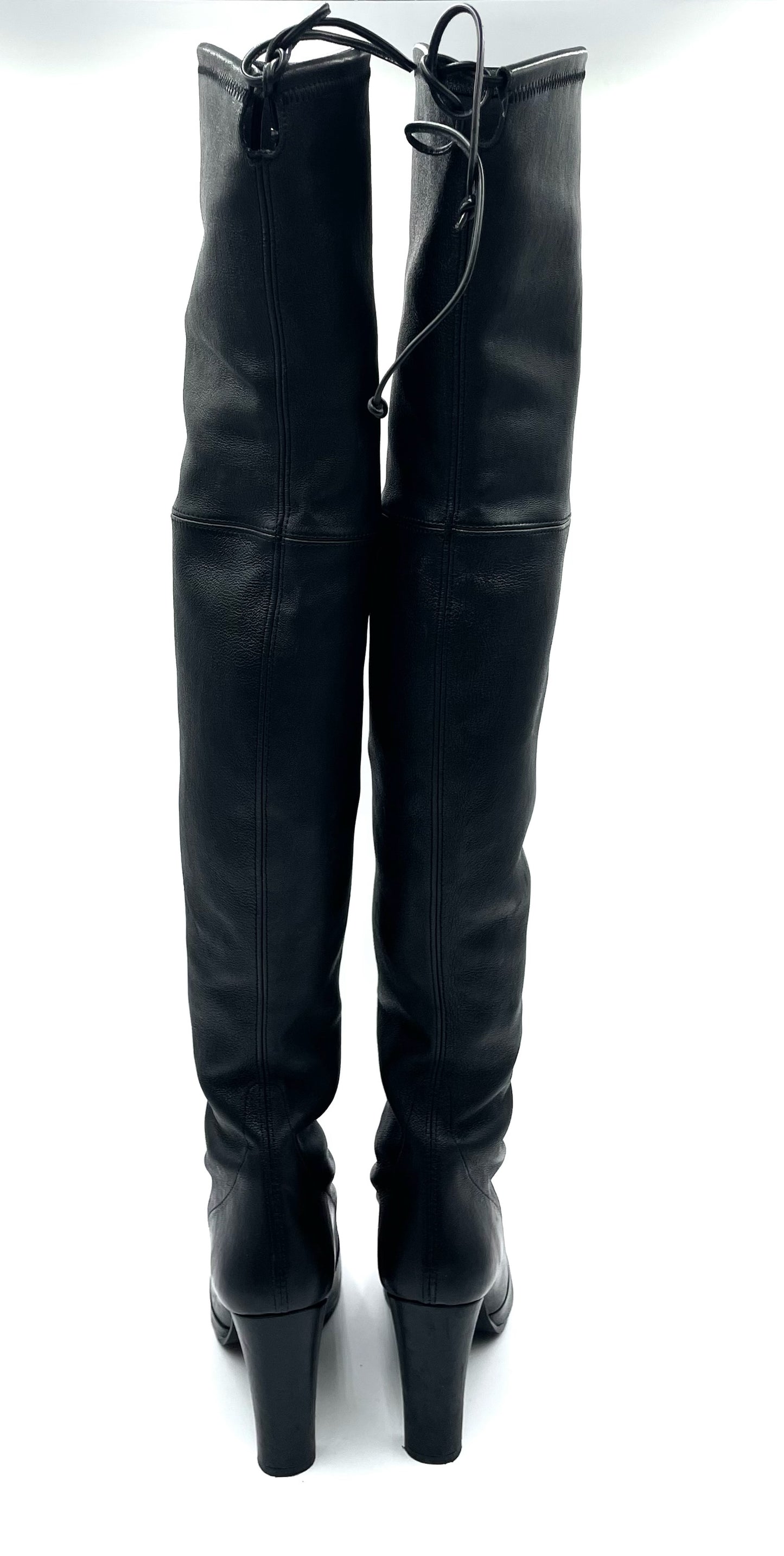 Stuart Weitzmann Black Leather Highland Knee High Boots Size 7.5