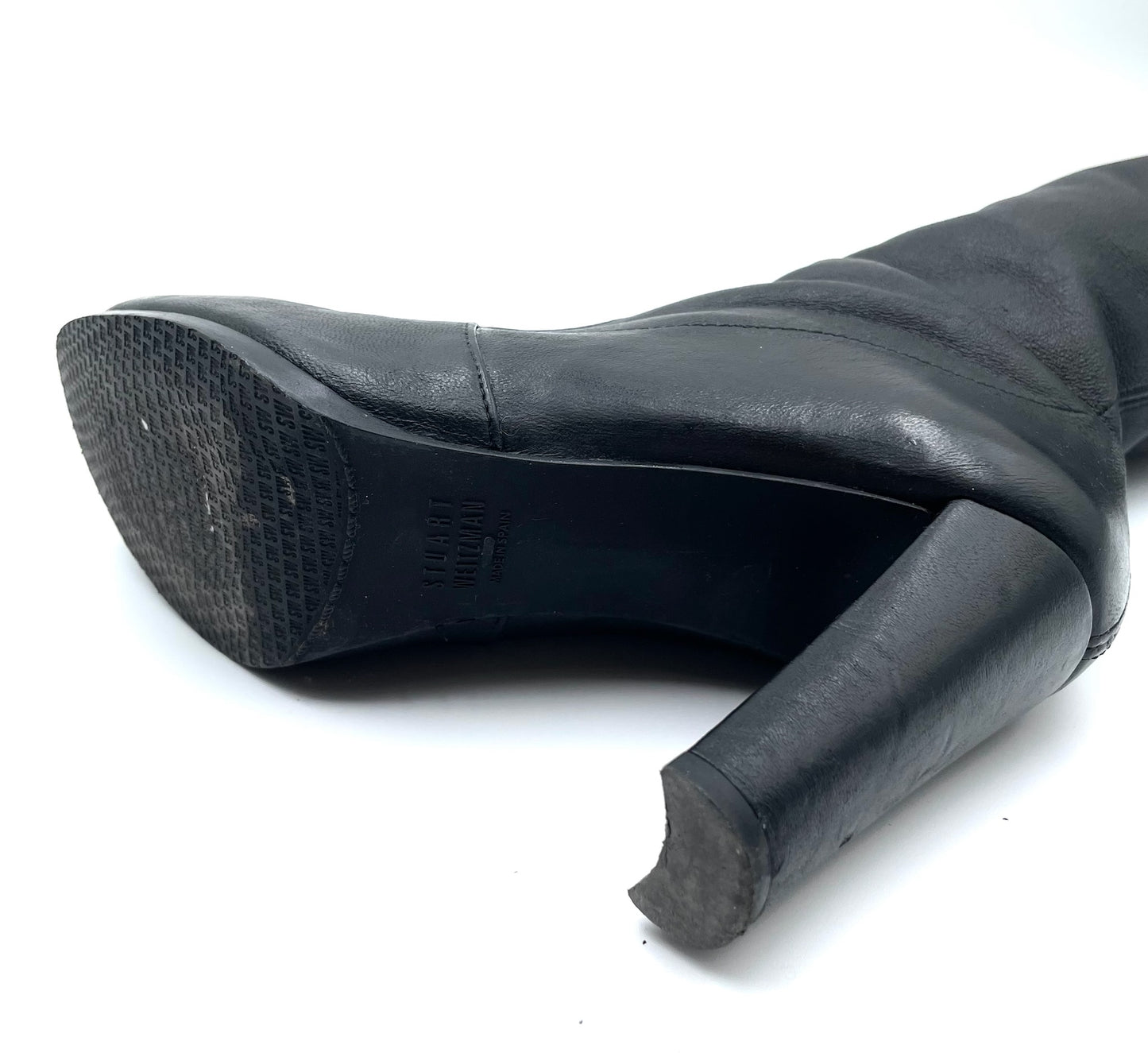 Stuart Weitzmann Black Leather Highland Knee High Boots Size 7.5
