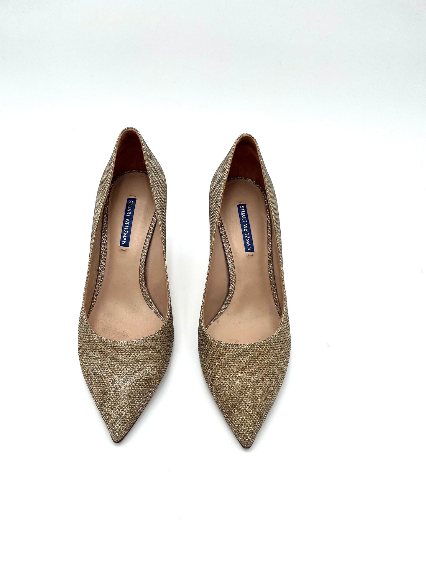 Stuart Weitzmann Gold Pointed Toe Pump Size 11