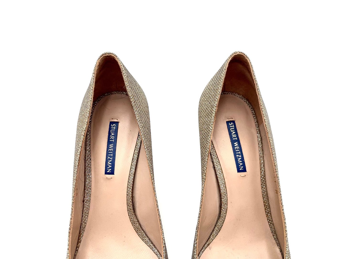 Stuart Weitzmann Gold Pointed Toe Pump Size 11