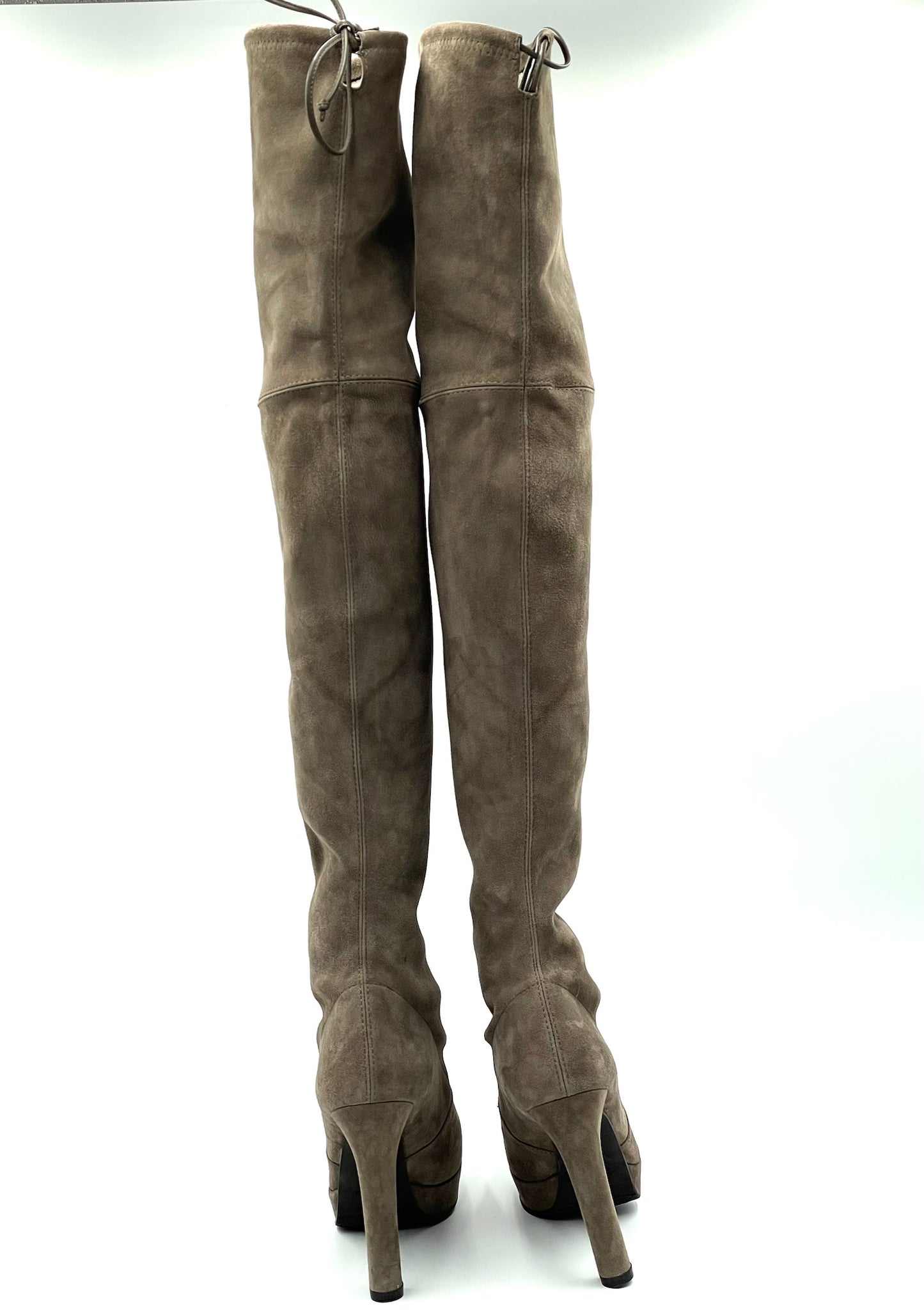 Stuart Weitzmann Grey Suede Highland Boots Size 7.5