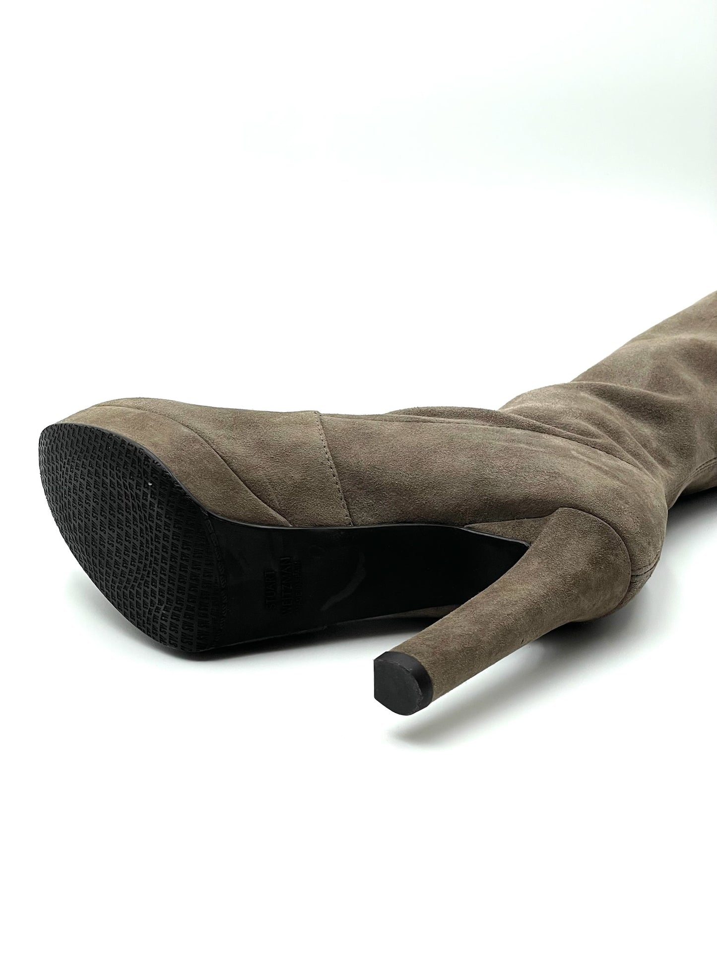 Stuart Weitzmann Grey Suede Highland Boots Size 7.5
