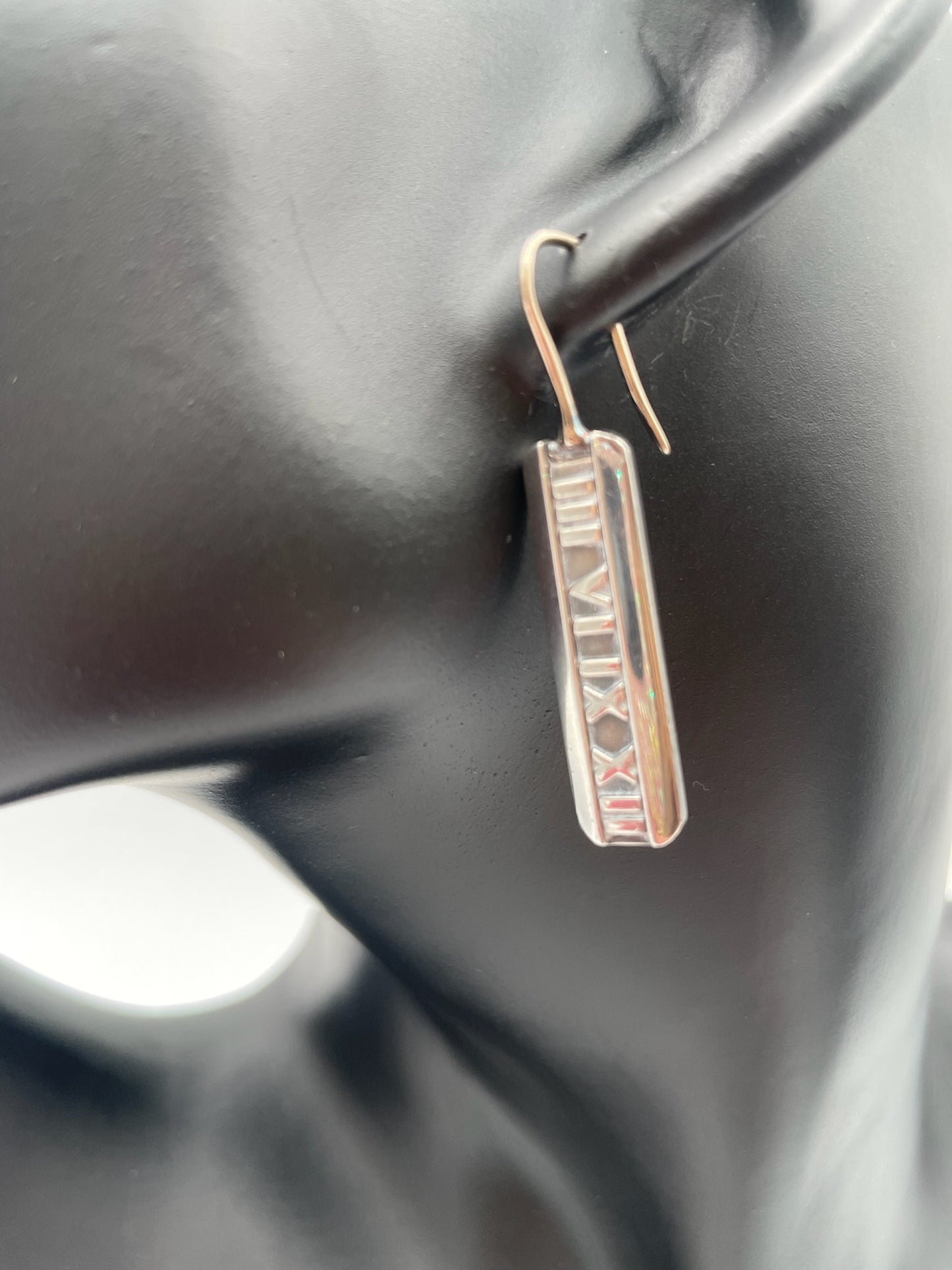 Tiffany & Co Atlas Roman Numeral Sterling Silver Dangle Earrings